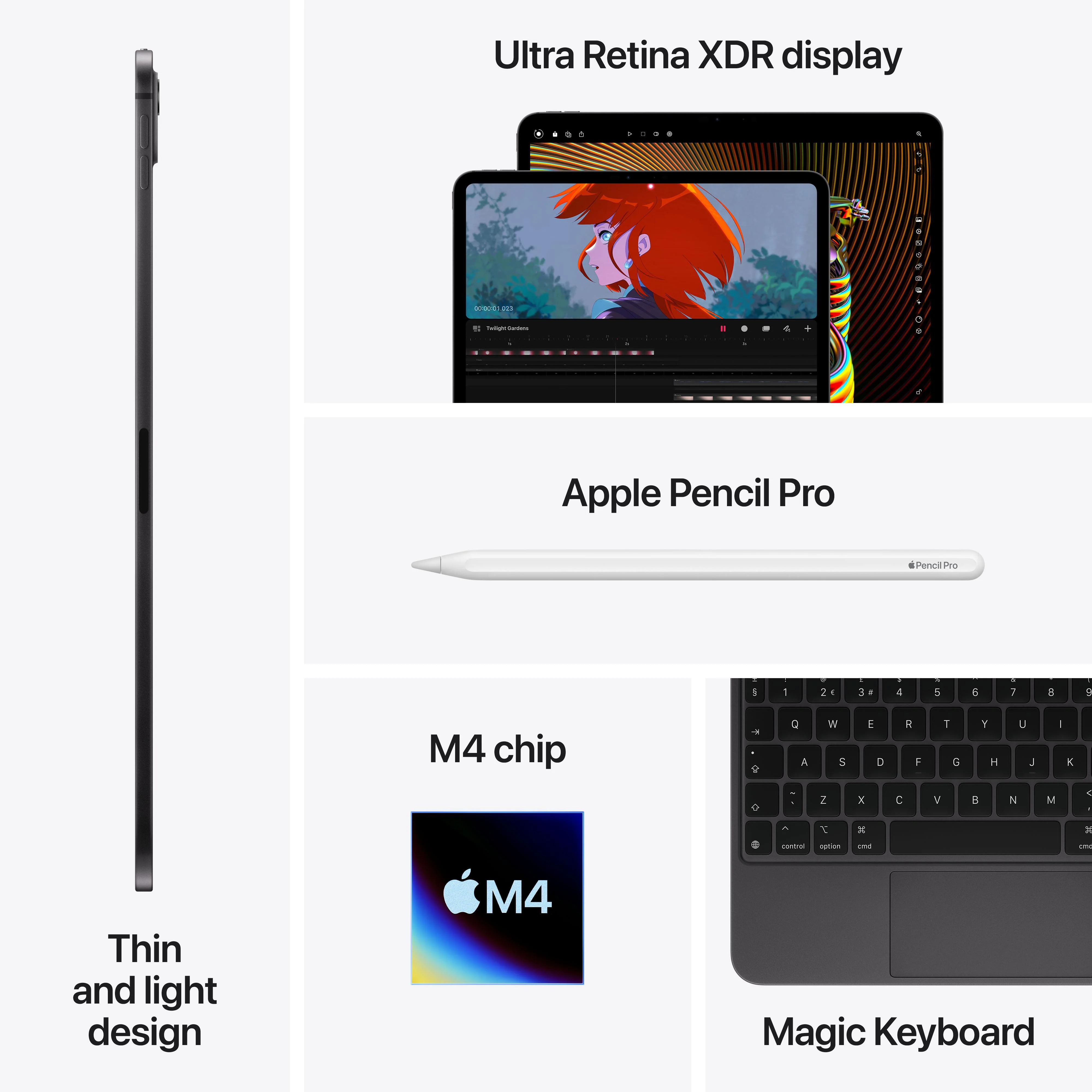 13-inch iPad Pro Wi-Fi + Cellular 2TB Standard Glass - Space Black (M4) - Image 9