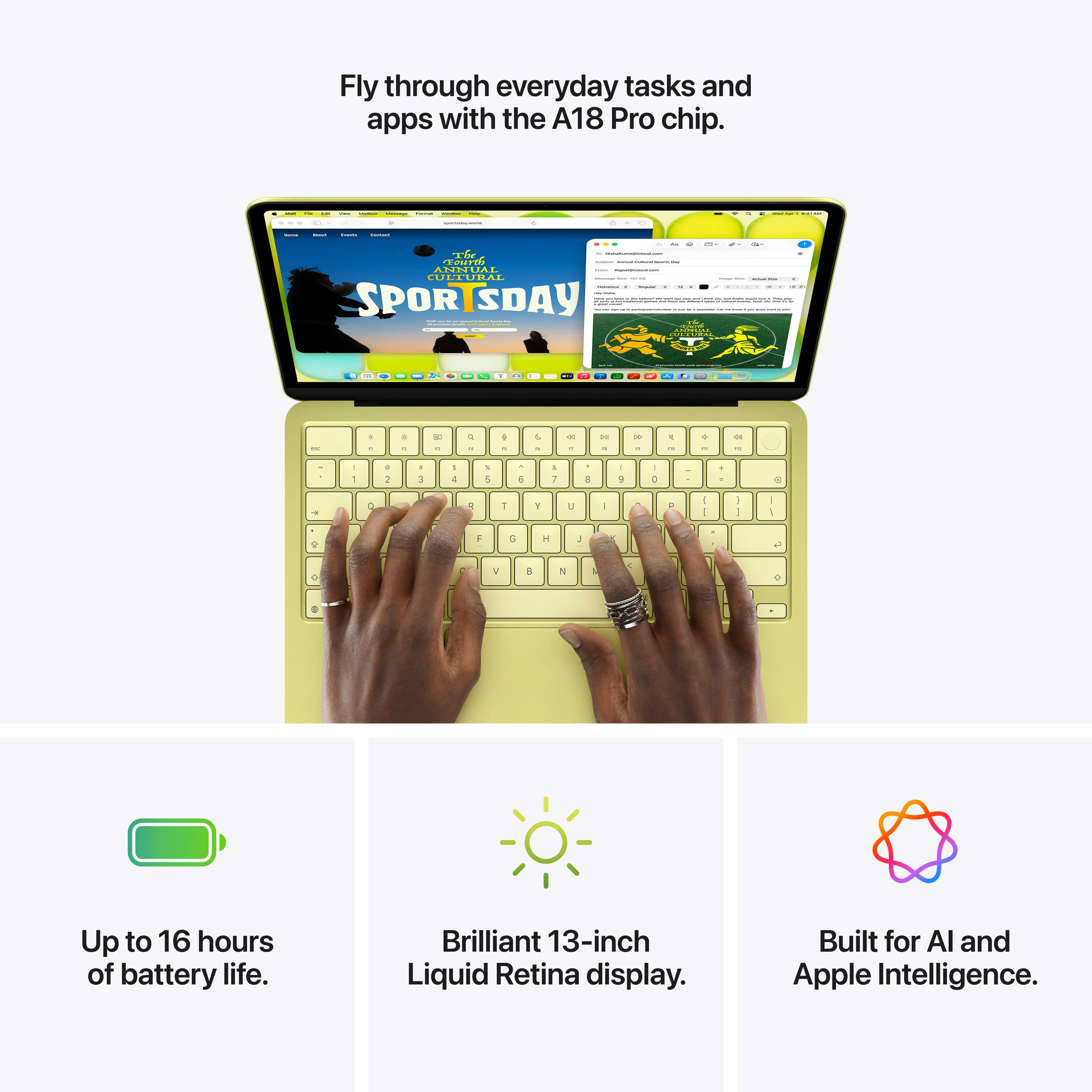 13-inch MacBook Neo: Apple A18 Pro chip with 6‑core CPU and 5‑core GPU, Magic Keyboard with Touch ID, 512GB SSD - Silver - Image 9