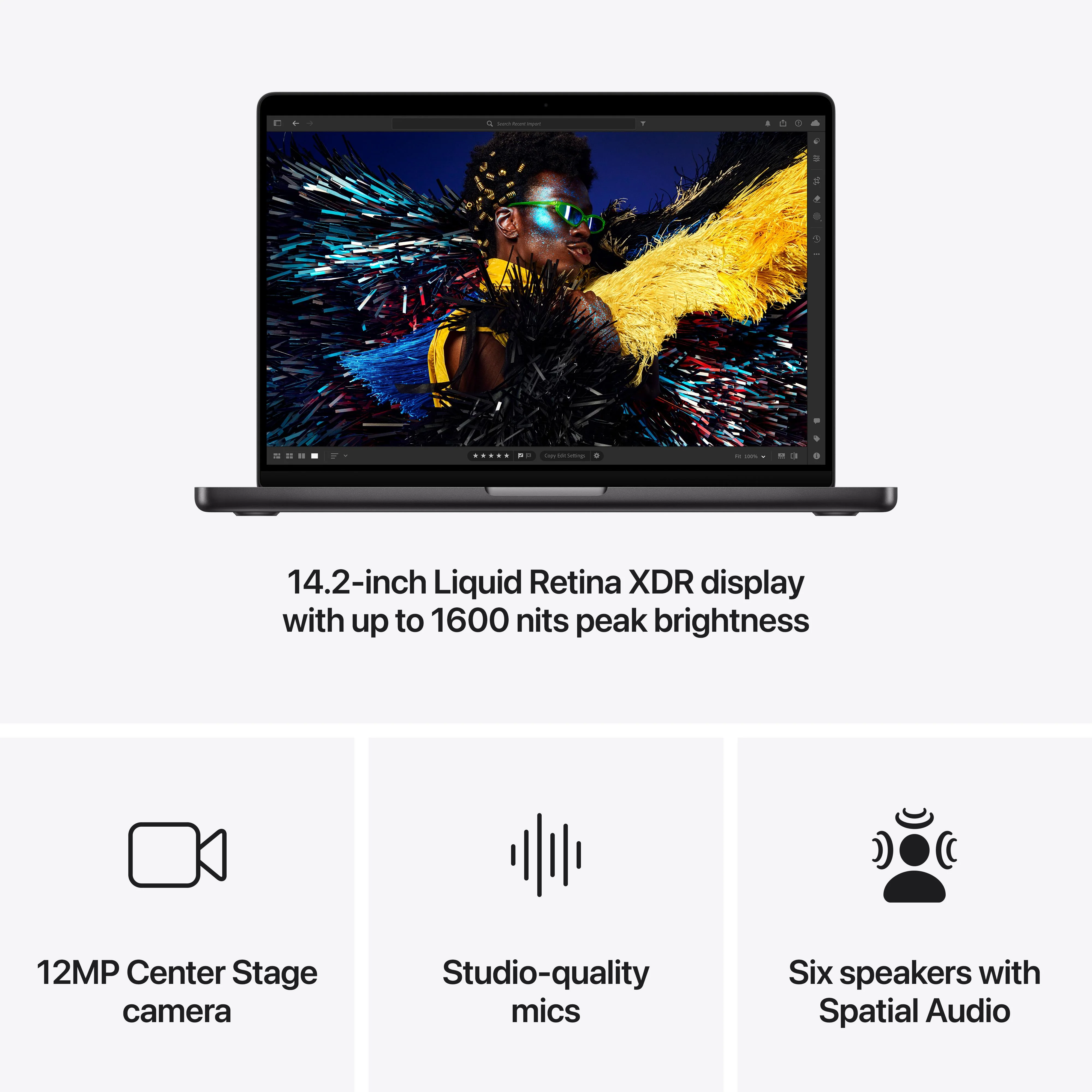 14-inch MacBook Pro: Apple M4 chip with 10-core CPU and 10-core GPU, 1TB SSD - Space Black - Image 6