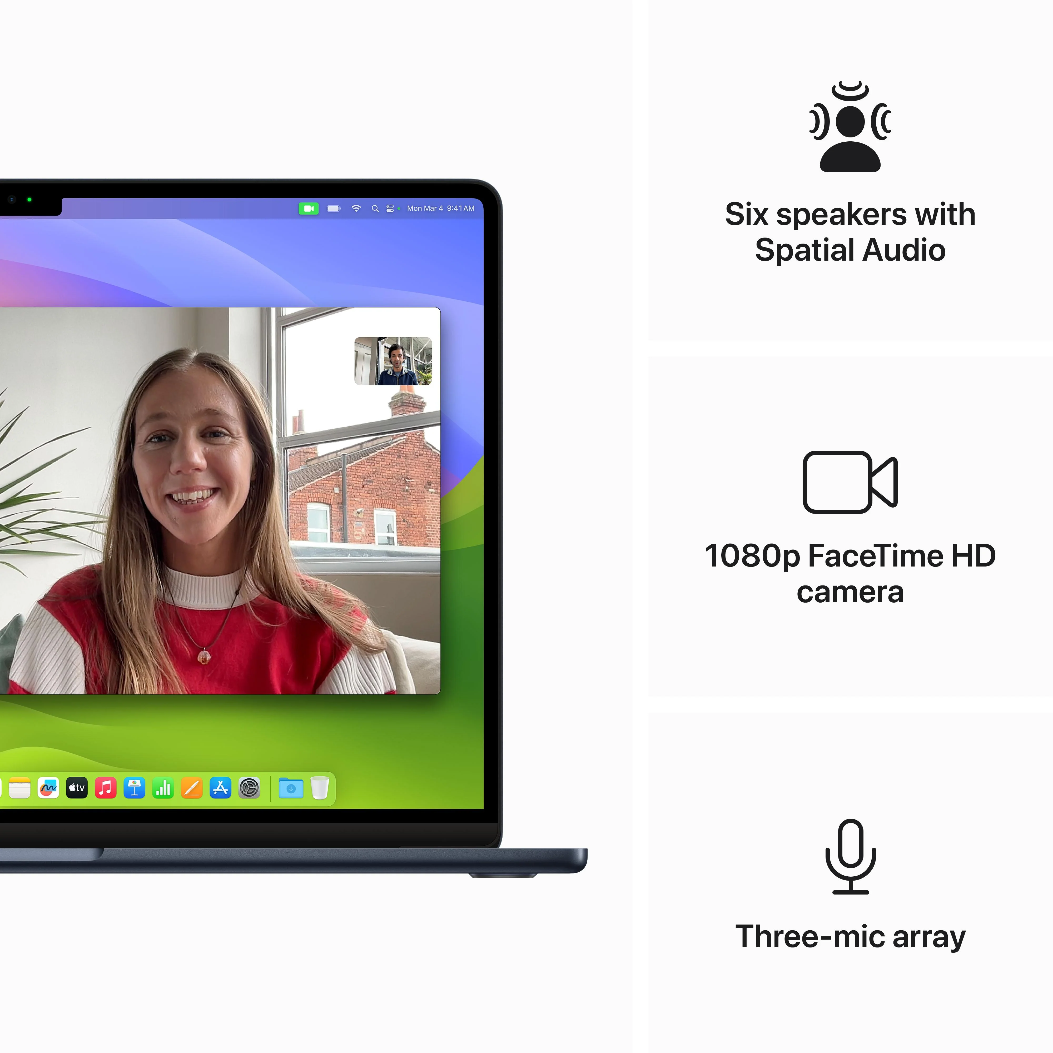 15-inch MacBook Air: Apple M3 chip with 8‑core CPU and 10‑core GPU, 256GB SSD - Midnight - Image 6