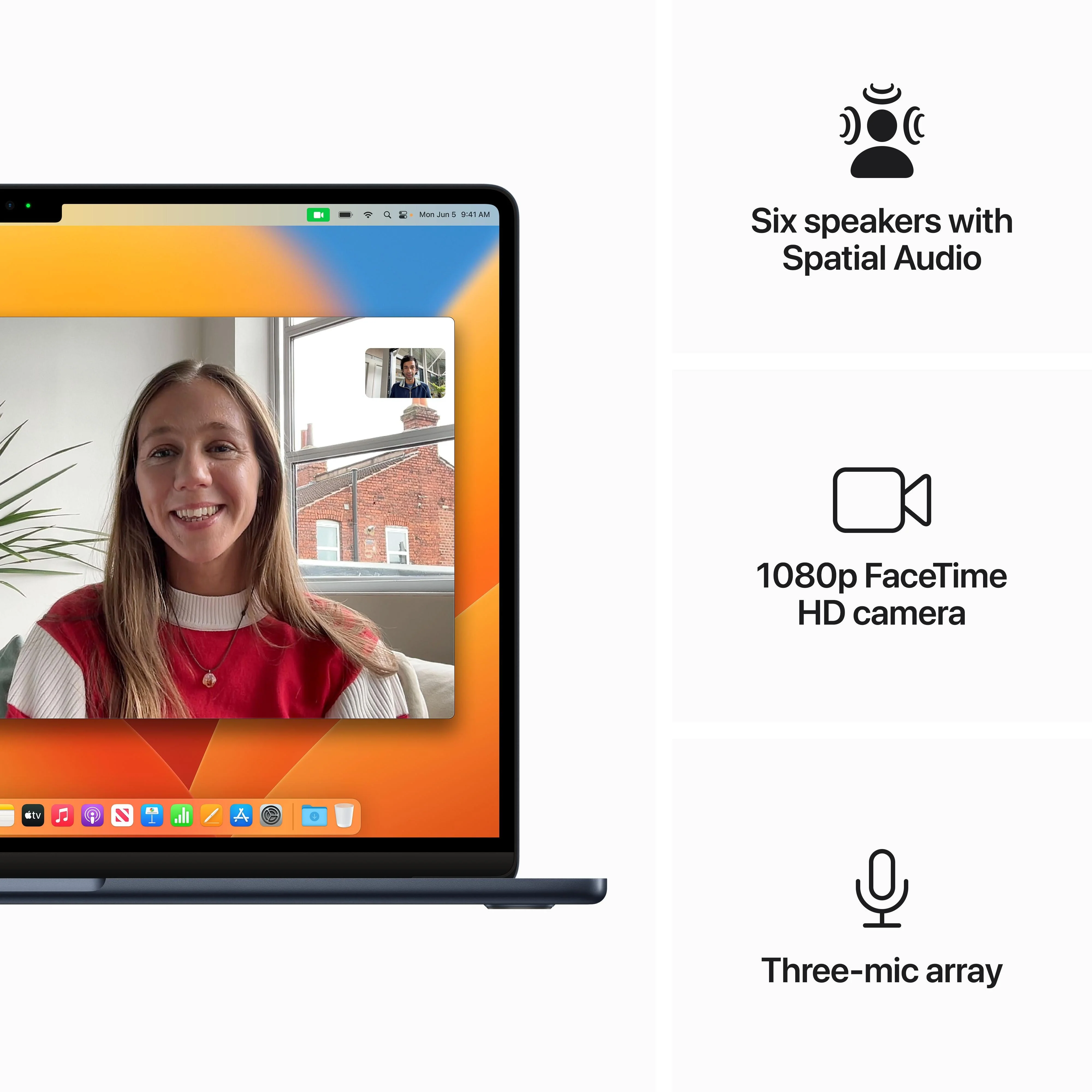 15-inch MacBook Air: Apple M2 chip with 8‑core CPU and 10‑core GPU, 256GB SSD - Midnight - Image 6