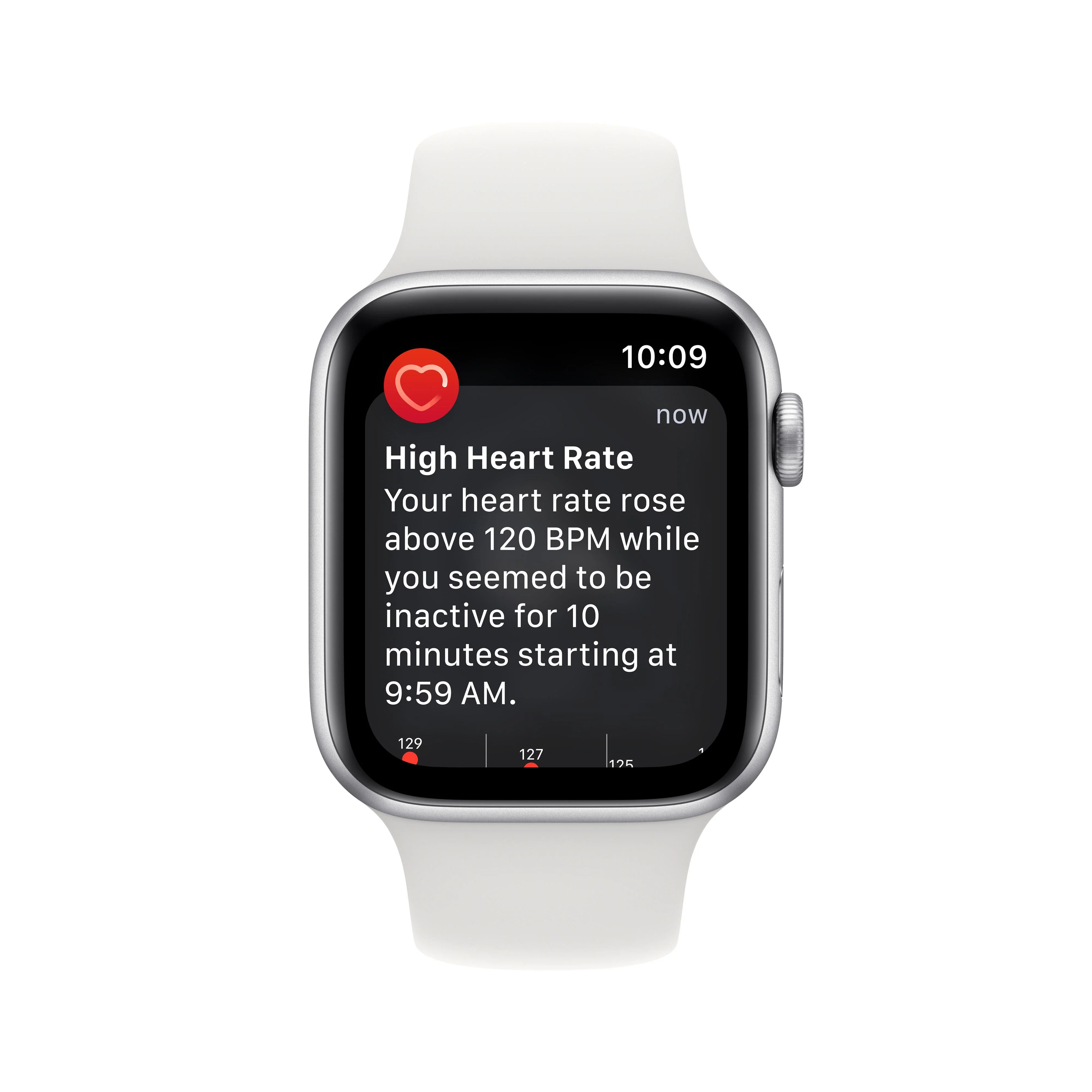 Apple Watch SE GPS 44mm Silver Aluminium Case with White Sport Band - Regular - Image 6