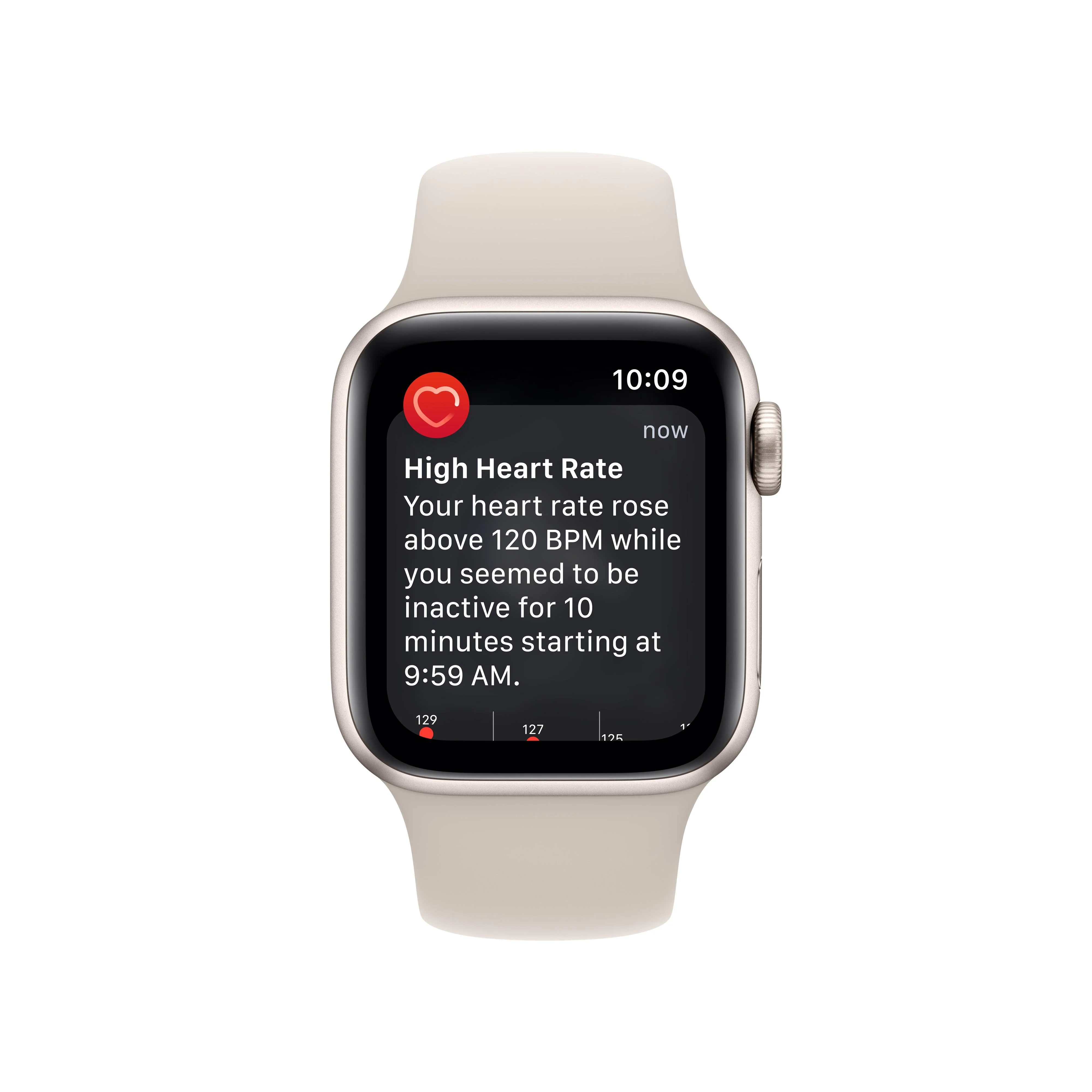Apple Watch SE GPS + Cellular 40mm Starlight Aluminium Case with Starlight Sport Band - Regular - Image 6