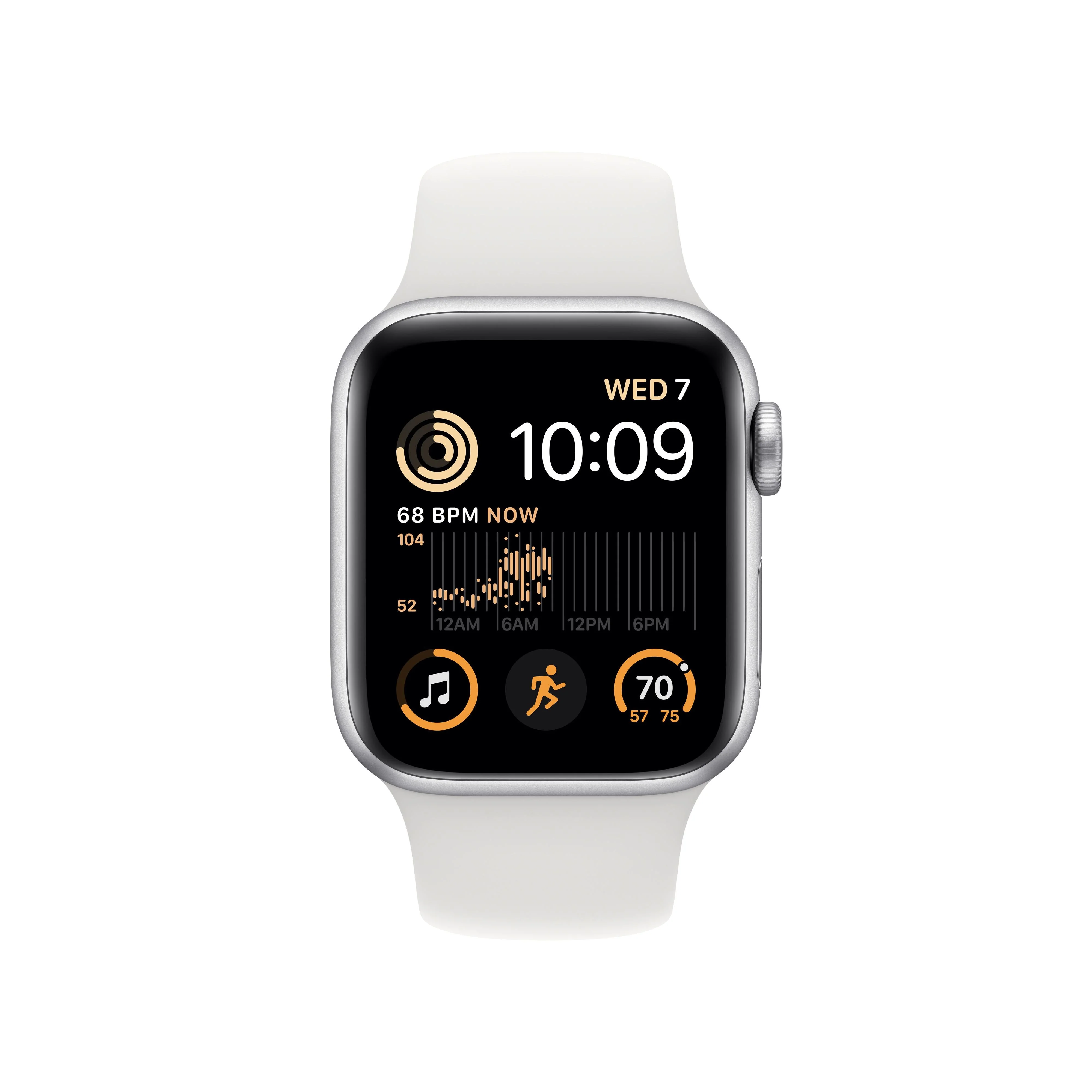 Apple Watch SE GPS + Cellular 40mm Silver Aluminium Case with White Sport Band - Regular - Image 2