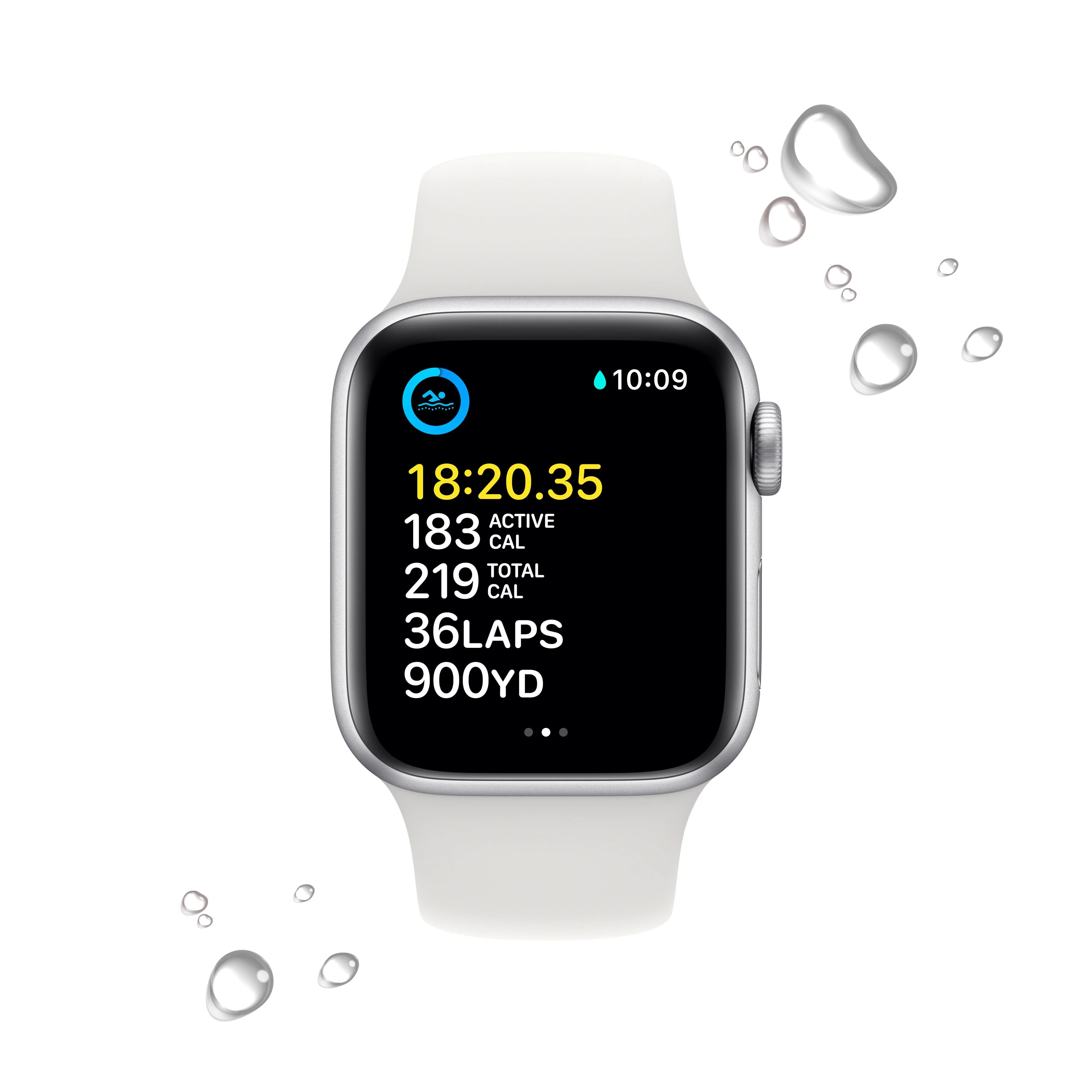 Apple Watch SE GPS + Cellular 40mm Silver Aluminium Case with White Sport Band - Regular - Image 4