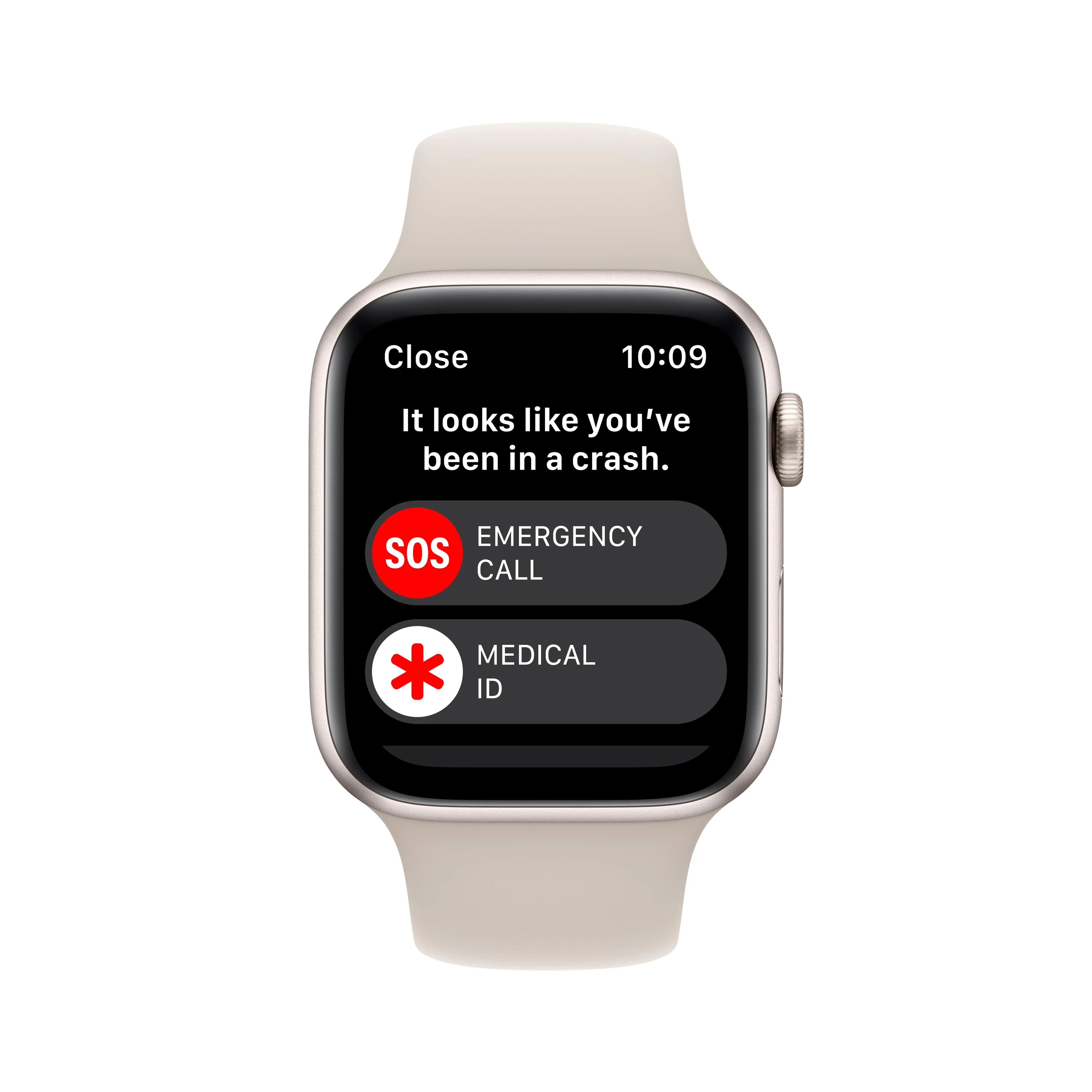 Apple Watch SE GPS + Cellular 44mm Starlight Aluminium Case with Starlight Sport Band - Regular - Image 7