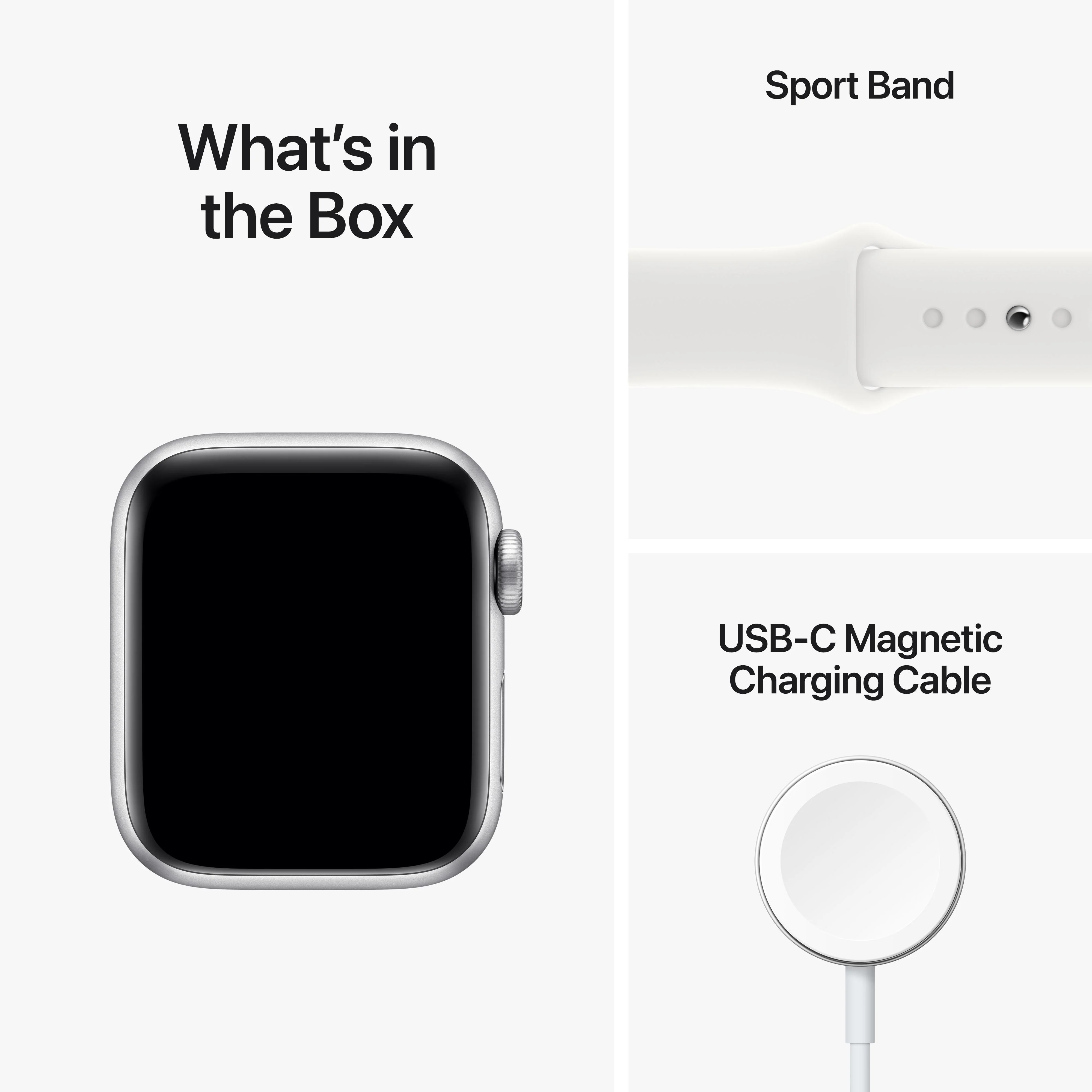 Apple Watch SE GPS 40mm Silver Aluminium Case with White Sport Band - Regular - Image 9