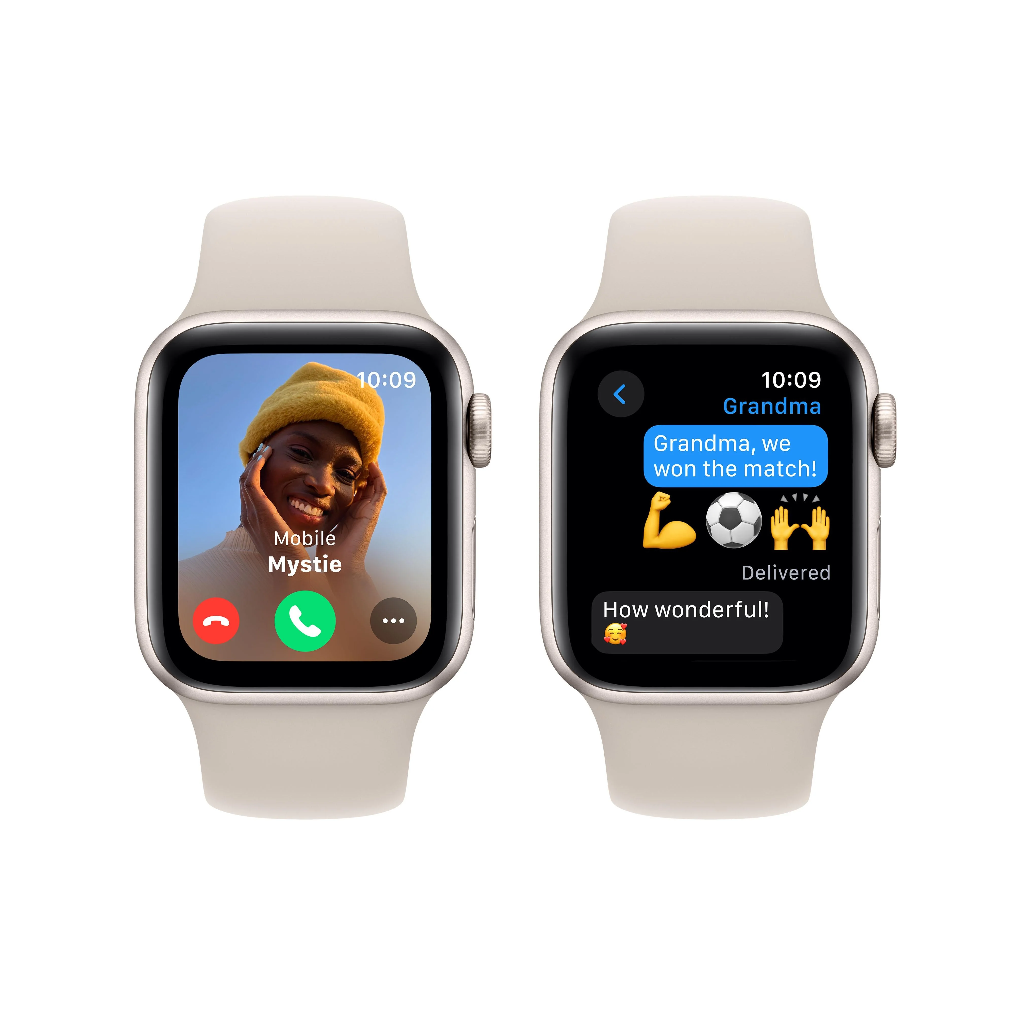 Apple Watch SE GPS 40mm Starlight Aluminium Case with Starlight Sport Band - M/L - Image 4