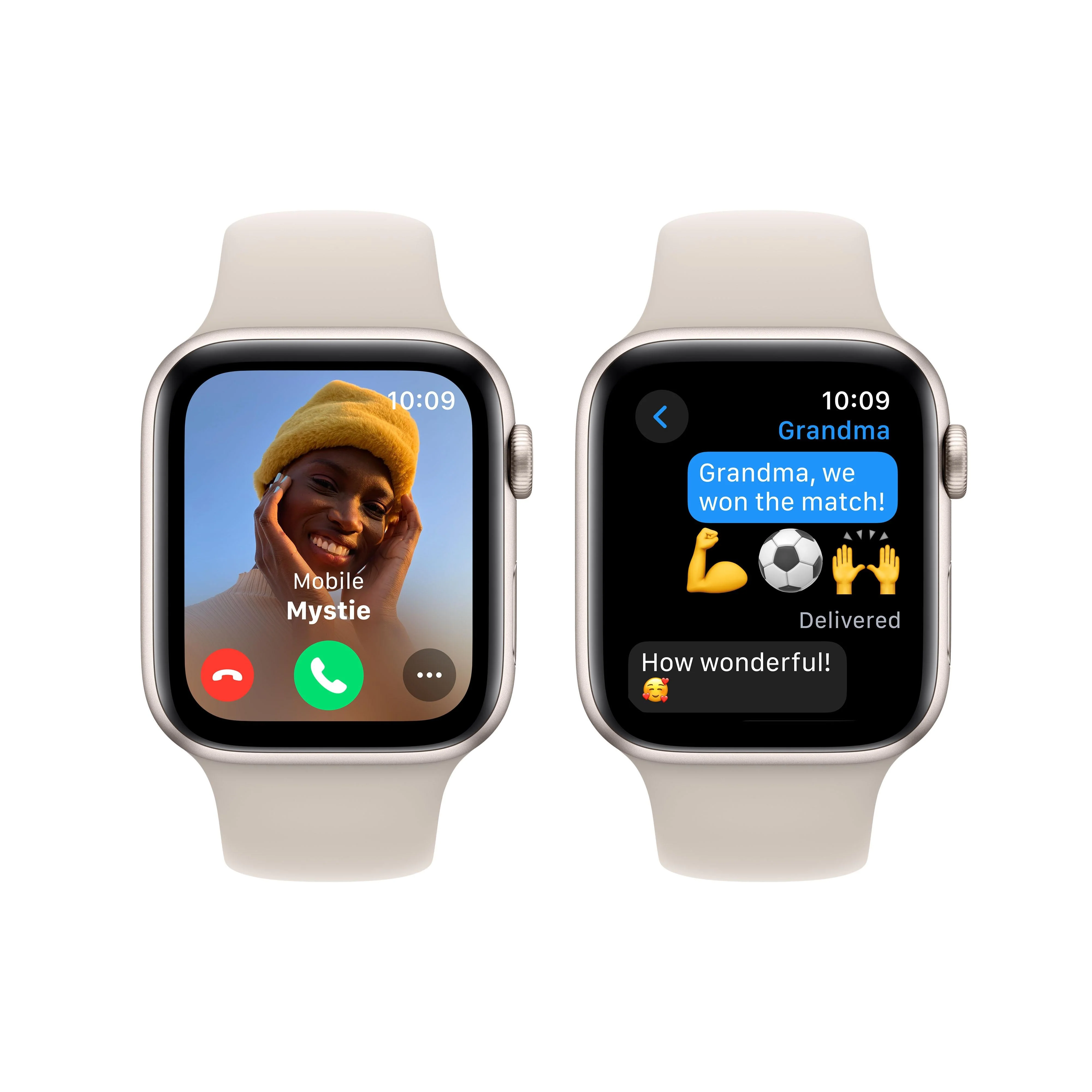 Apple Watch SE GPS 44mm Starlight Aluminium Case with Starlight Sport Band - M/L - Image 4