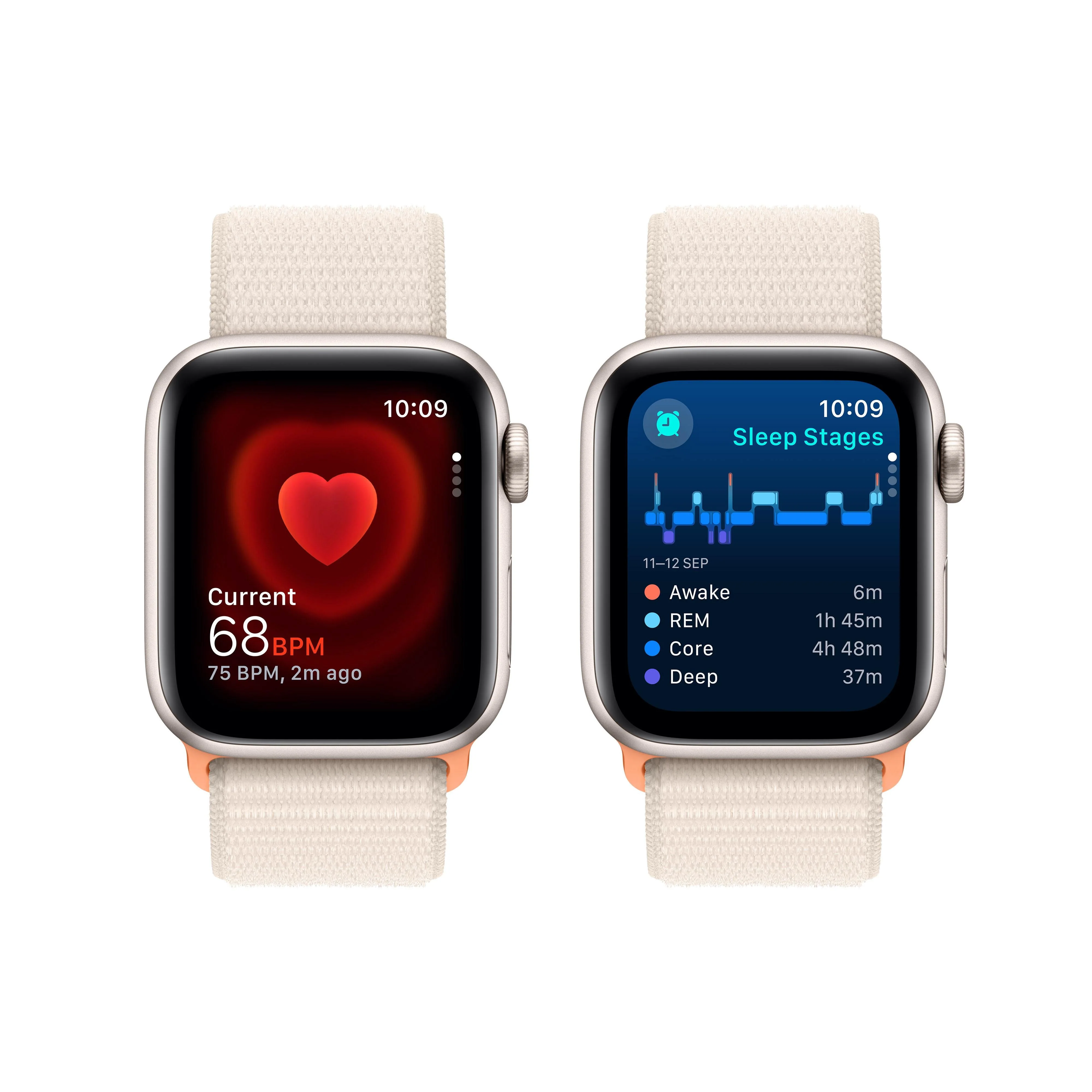Apple Watch SE GPS 40mm Starlight Aluminium Case with Starlight Sport Loop - Image 5