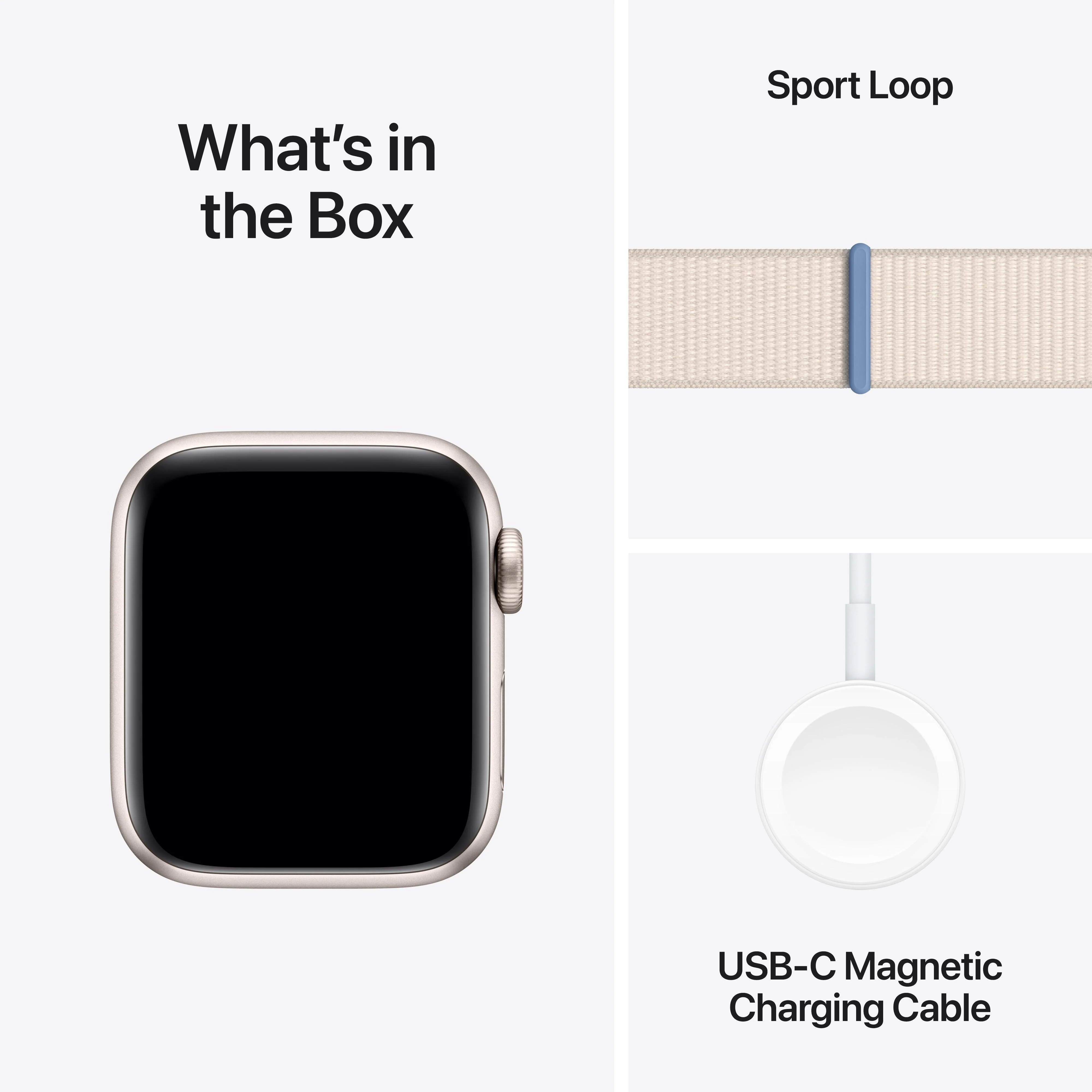 Apple Watch SE GPS 40mm Starlight Aluminium Case with Starlight Sport Loop - Image 8