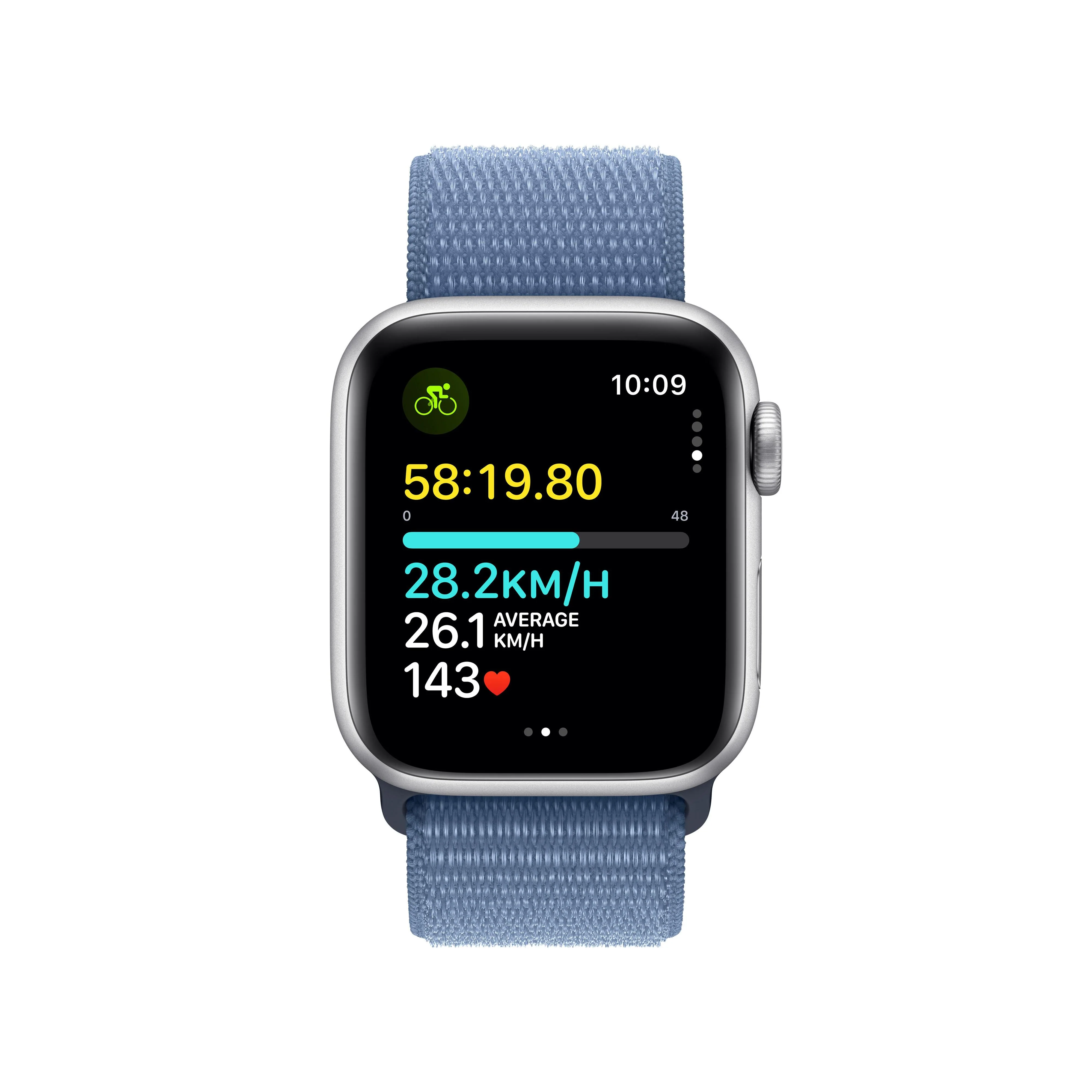Apple Watch SE GPS 40mm Silver Aluminium Case with Winter Blue Sport Loop - Image 6