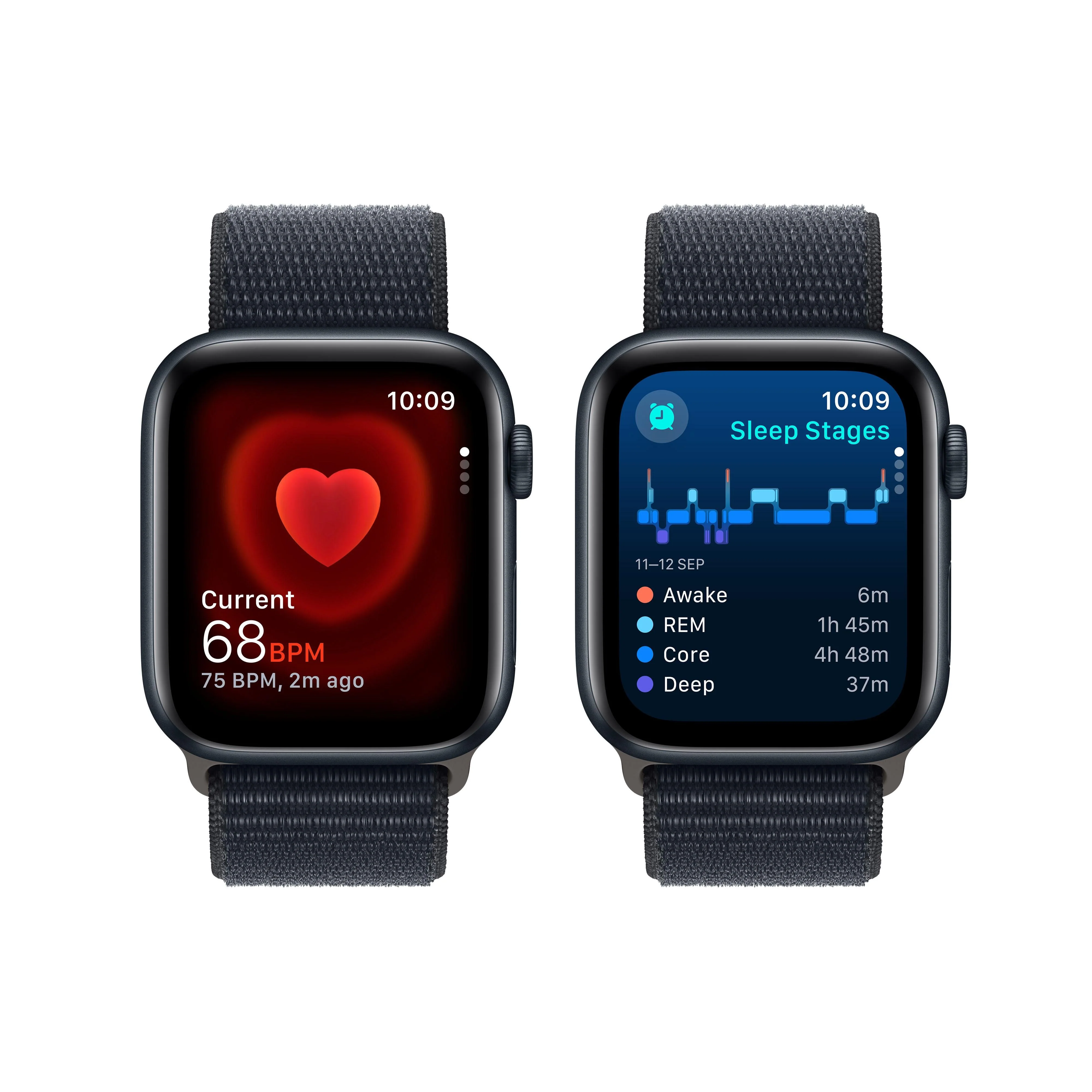 Apple Watch SE GPS 44mm Midnight Aluminium Case with Midnight Sport Loop - Image 5