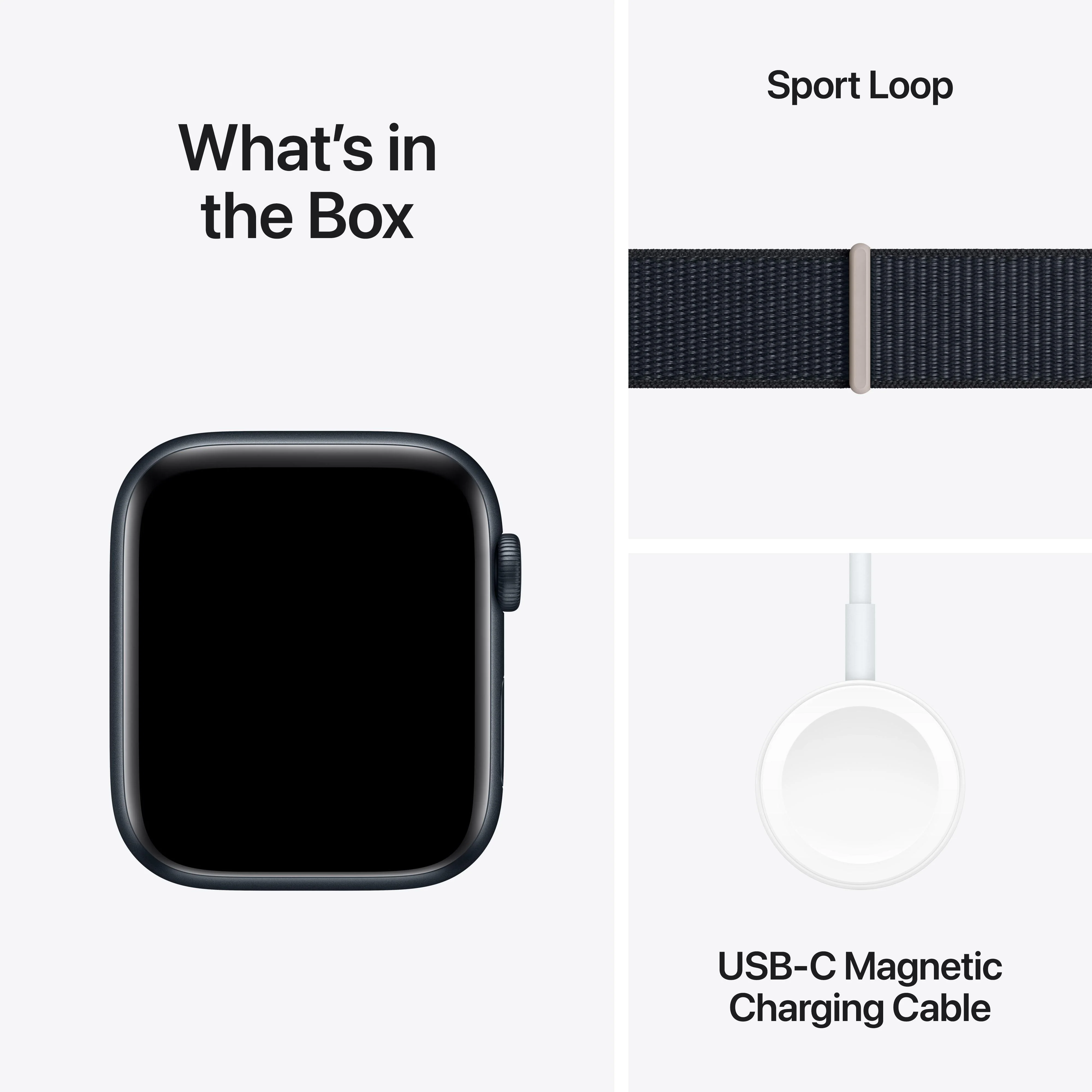 Apple Watch SE GPS 44mm Midnight Aluminium Case with Midnight Sport Loop - Image 8