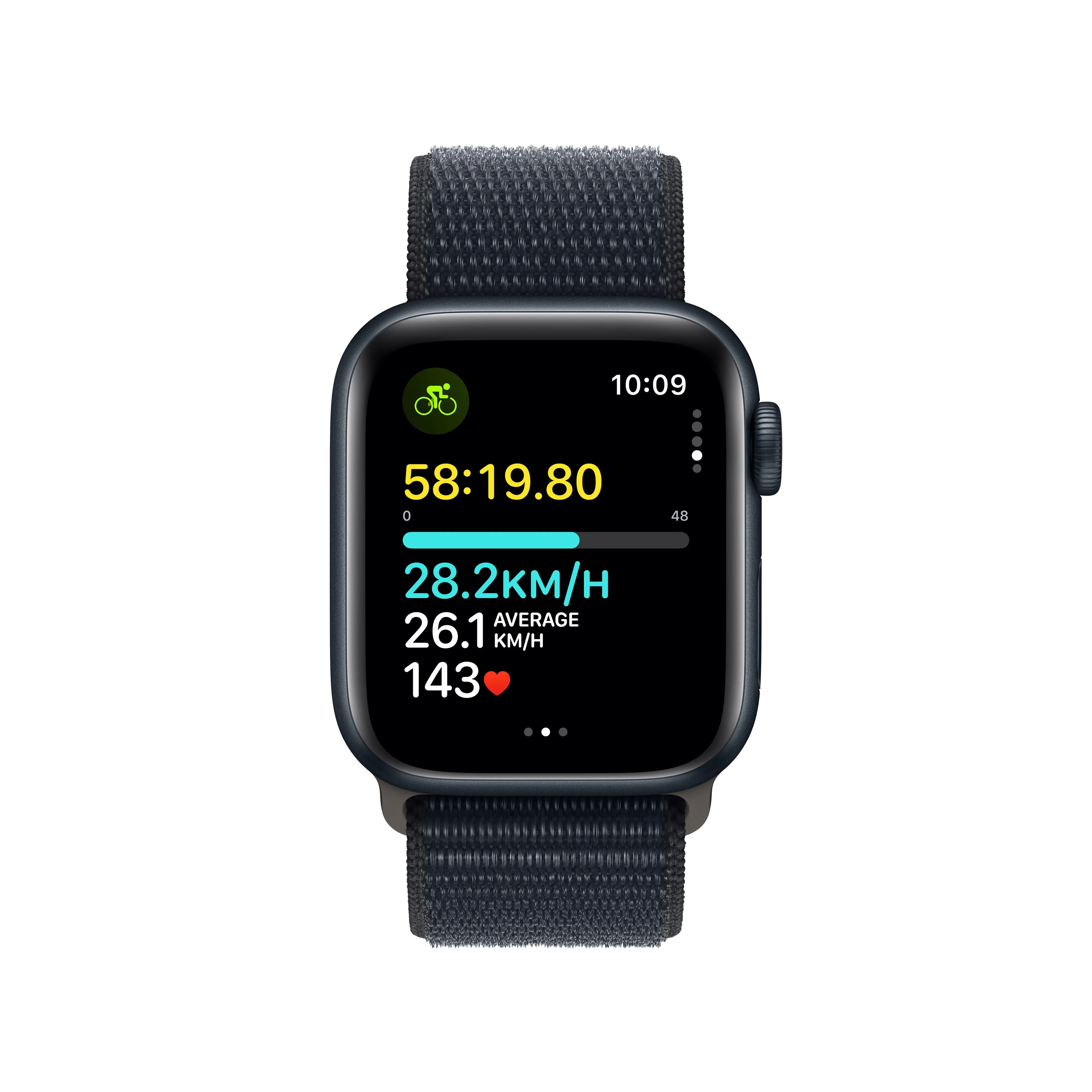 Apple Watch SE GPS + Cellular 40mm Midnight Aluminium Case with Midnight Sport Loop - Image 6