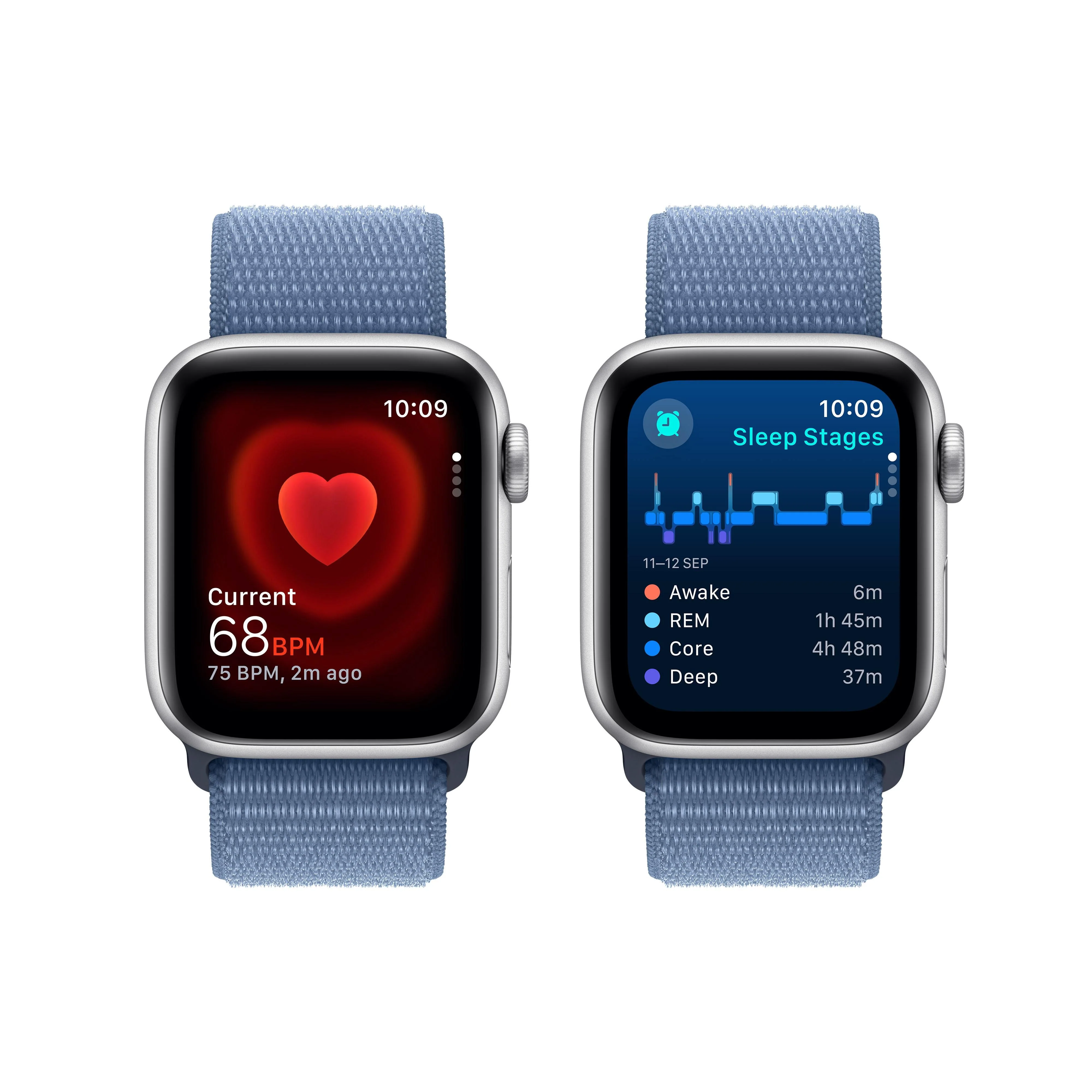 Apple Watch SE GPS + Cellular 40mm Silver Aluminium Case with Winter Blue Sport Loop - Image 5