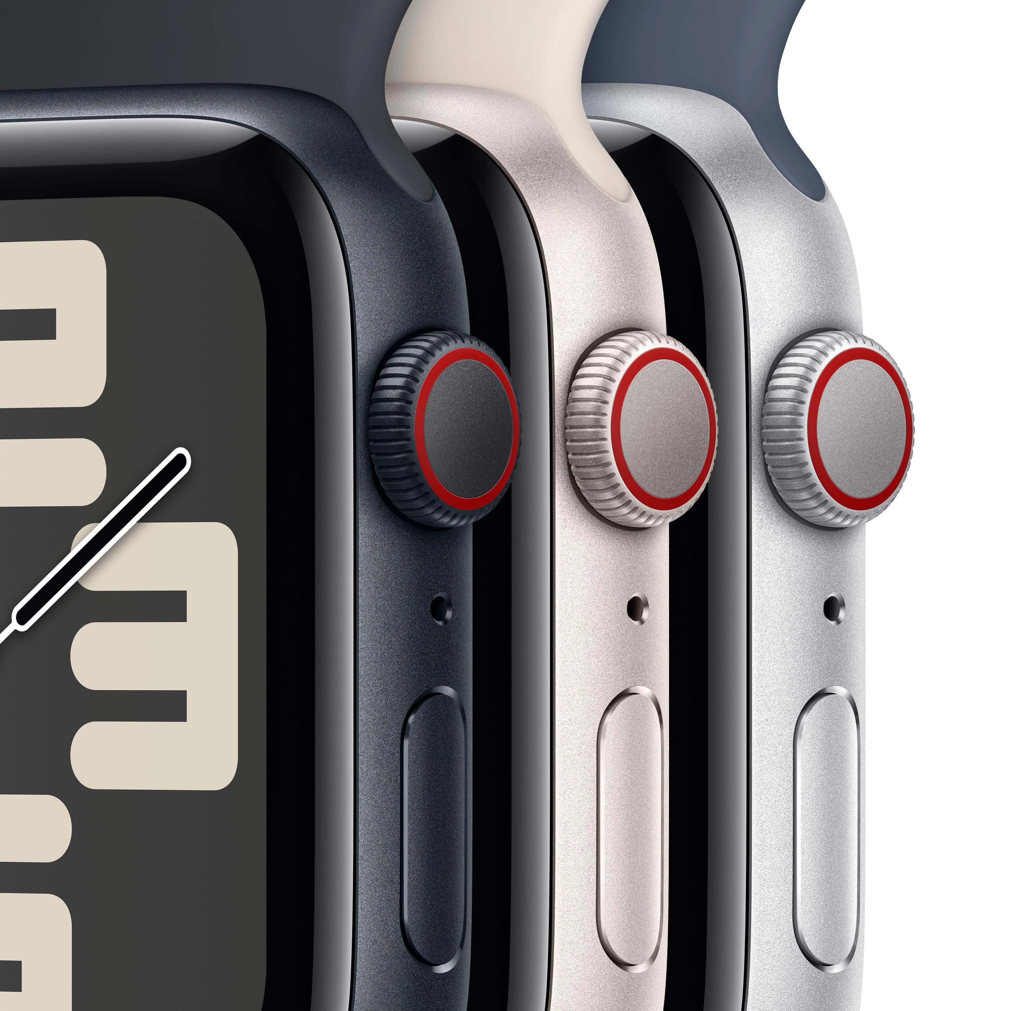 Apple Watch SE GPS + Cellular 44mm Starlight Aluminium Case with Starlight Sport Loop - Image 3