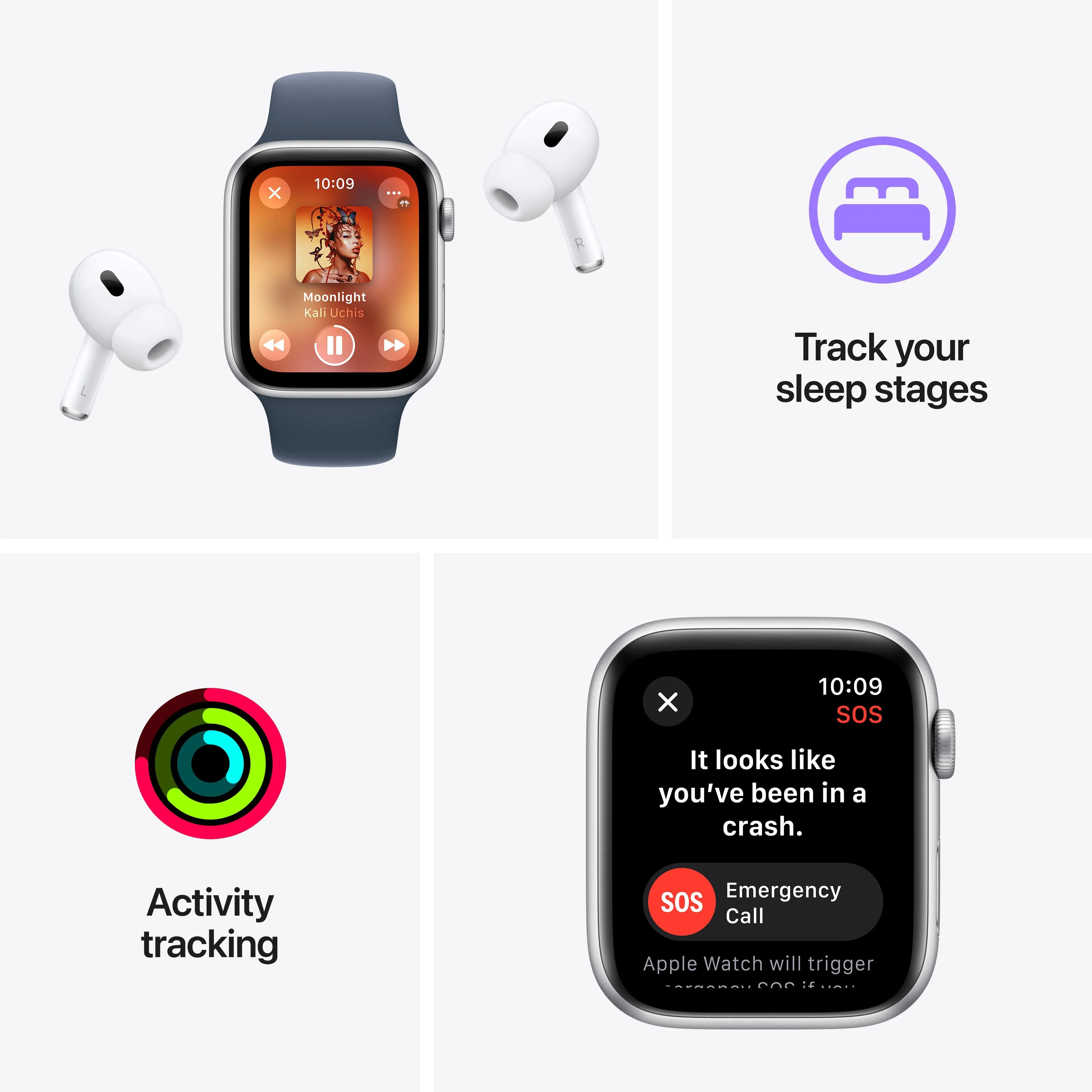 Apple Watch SE GPS + Cellular 44mm Starlight Aluminium Case with Starlight Sport Loop - Image 7