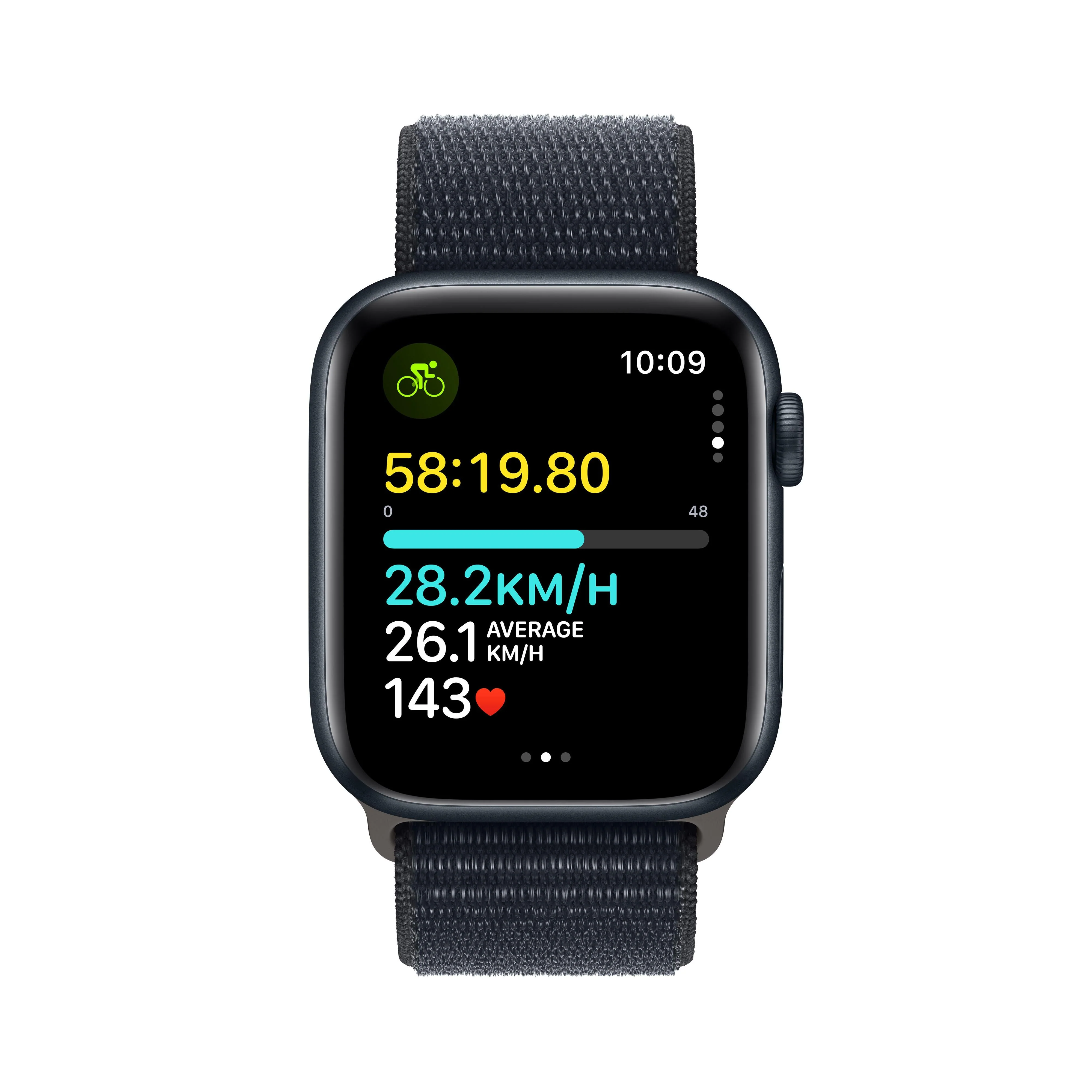 Apple Watch SE GPS + Cellular 44mm Midnight Aluminium Case with Midnight Sport Loop - Image 6