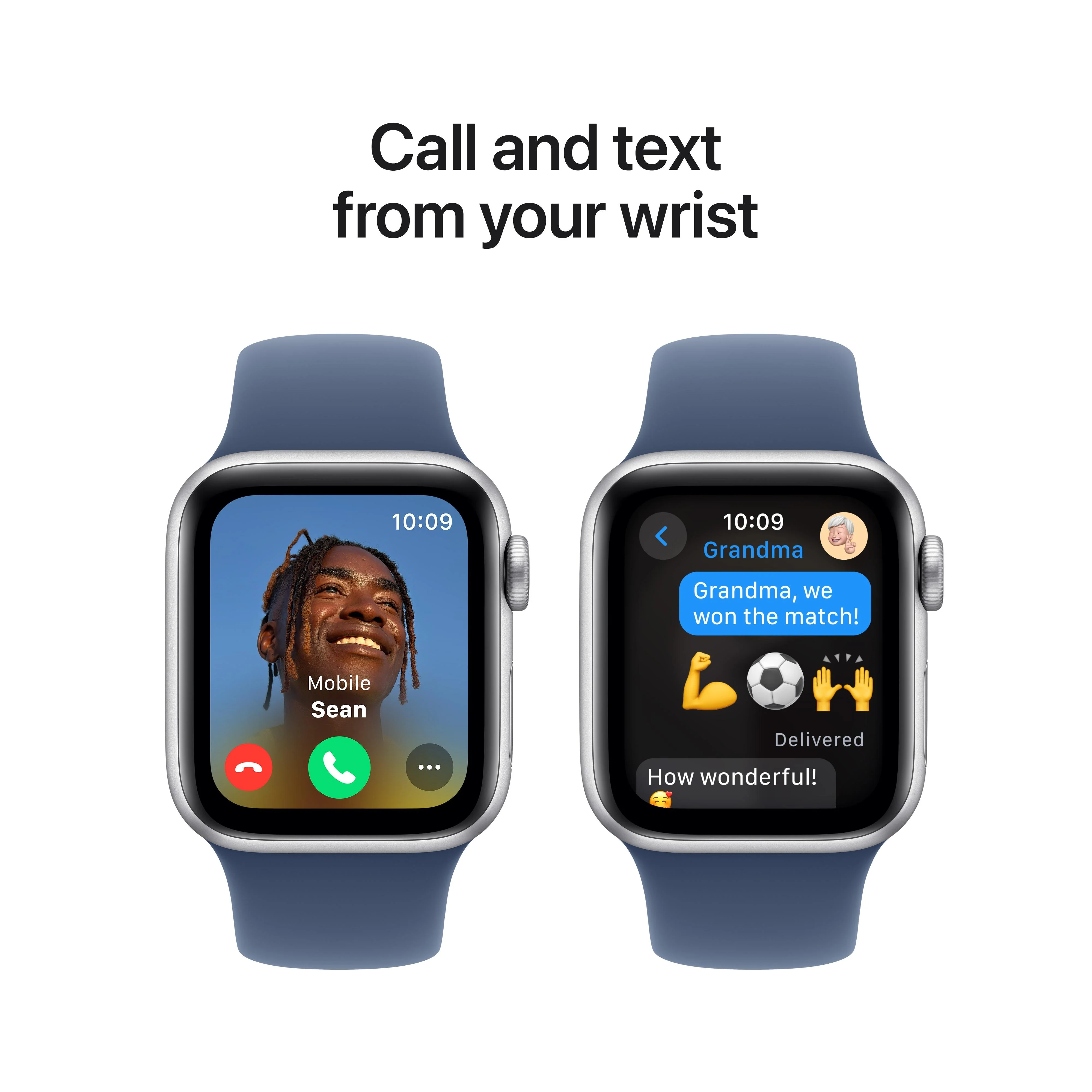 Apple Watch SE GPS 40mm Silver Aluminium Case with Denim Sport Band - S/M - Image 4