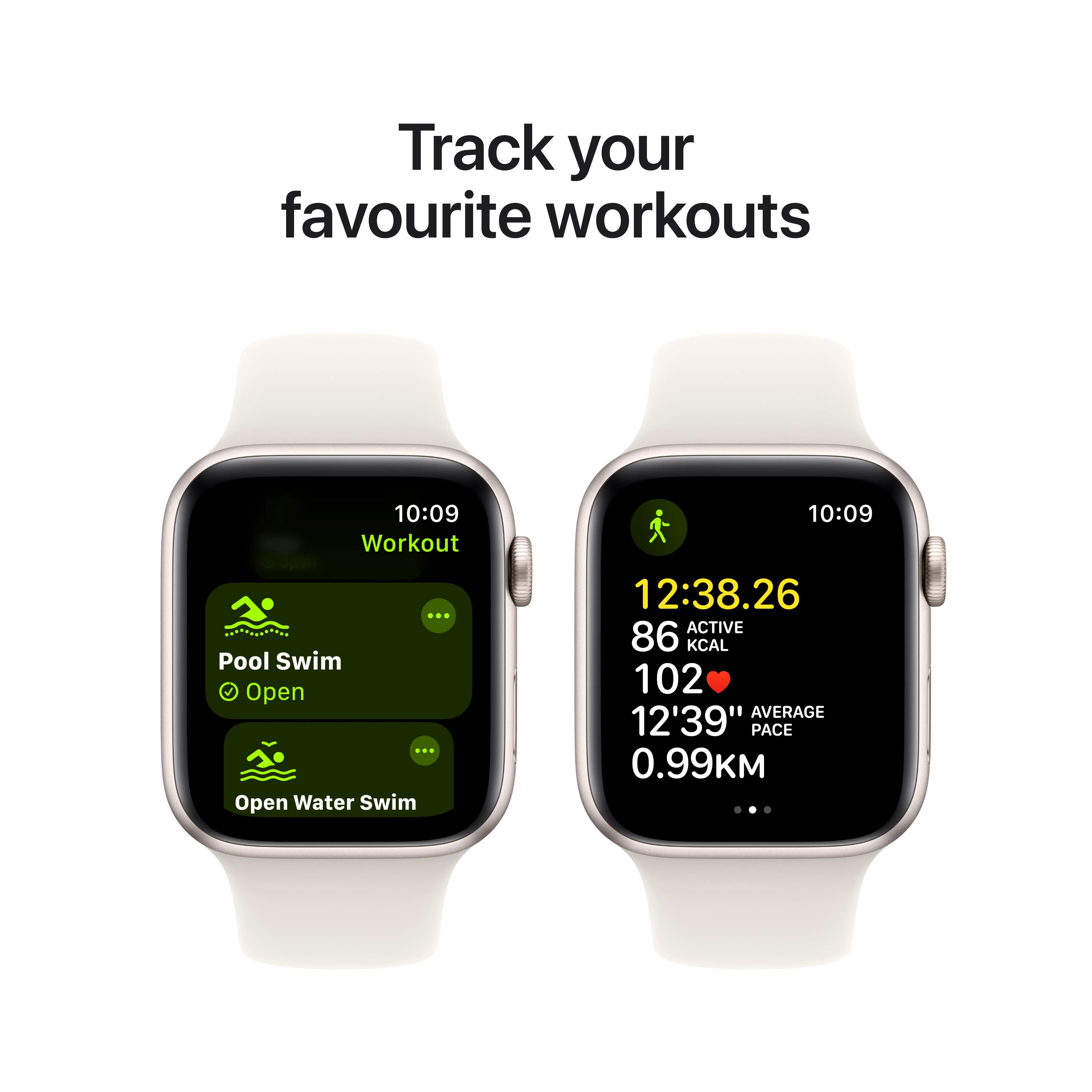 Apple Watch SE GPS 44mm Starlight Aluminium Case with Starlight Sport Band - M/L - Image 6