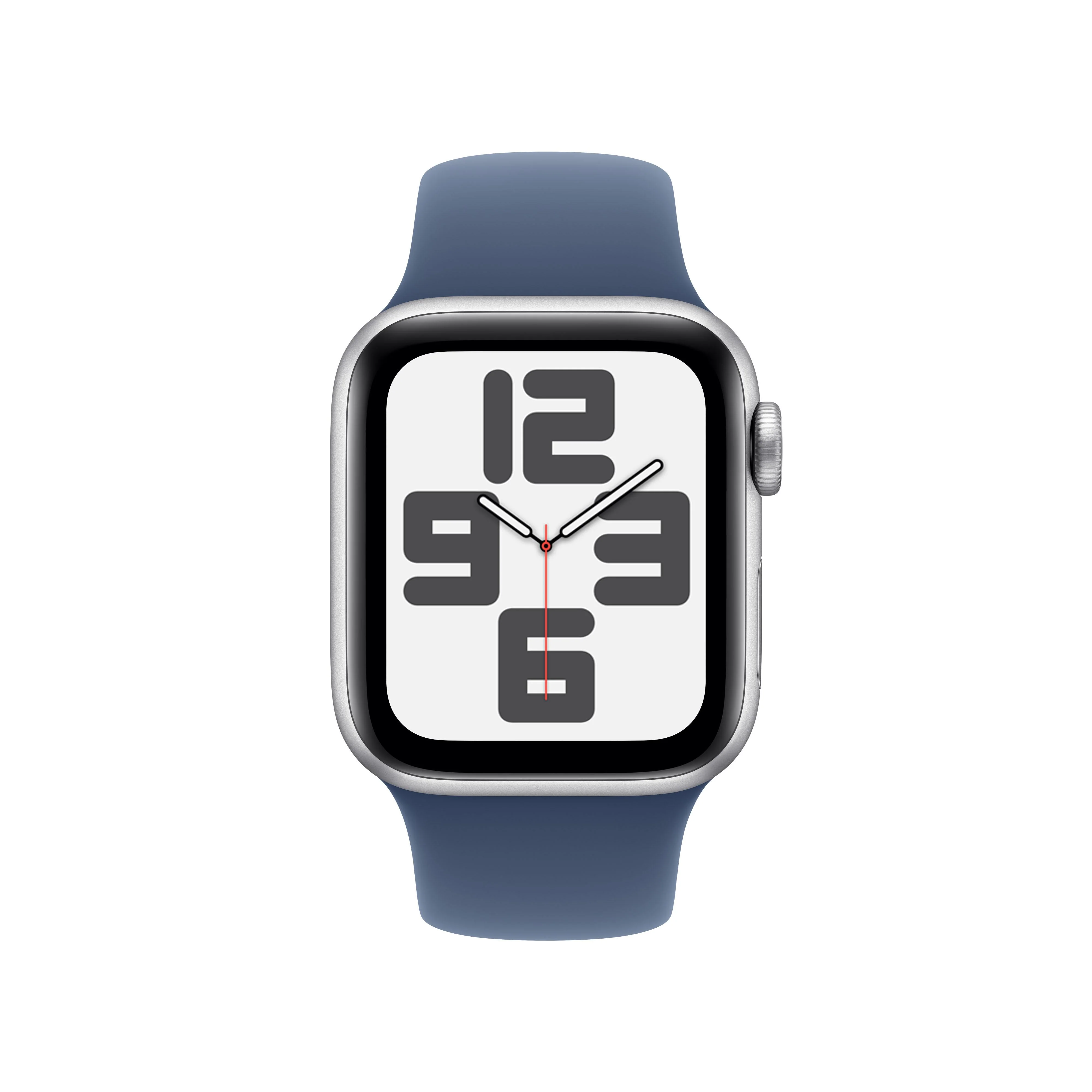 Apple Watch SE GPS + Cellular 40mm Silver Aluminium Case with Denim Sport Band - M/L - Image 2