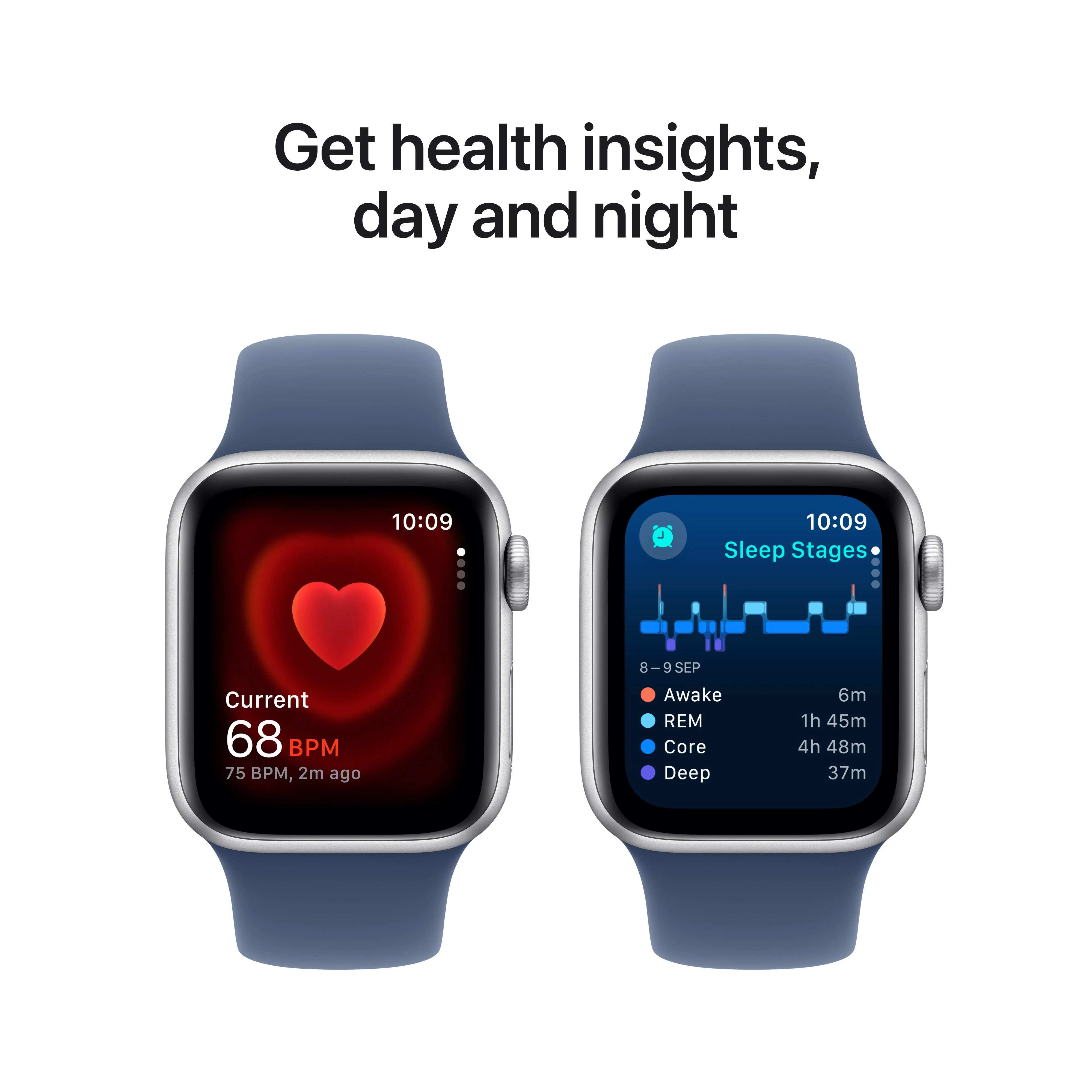 Apple Watch SE GPS + Cellular 40mm Silver Aluminium Case with Denim Sport Band - M/L - Image 5