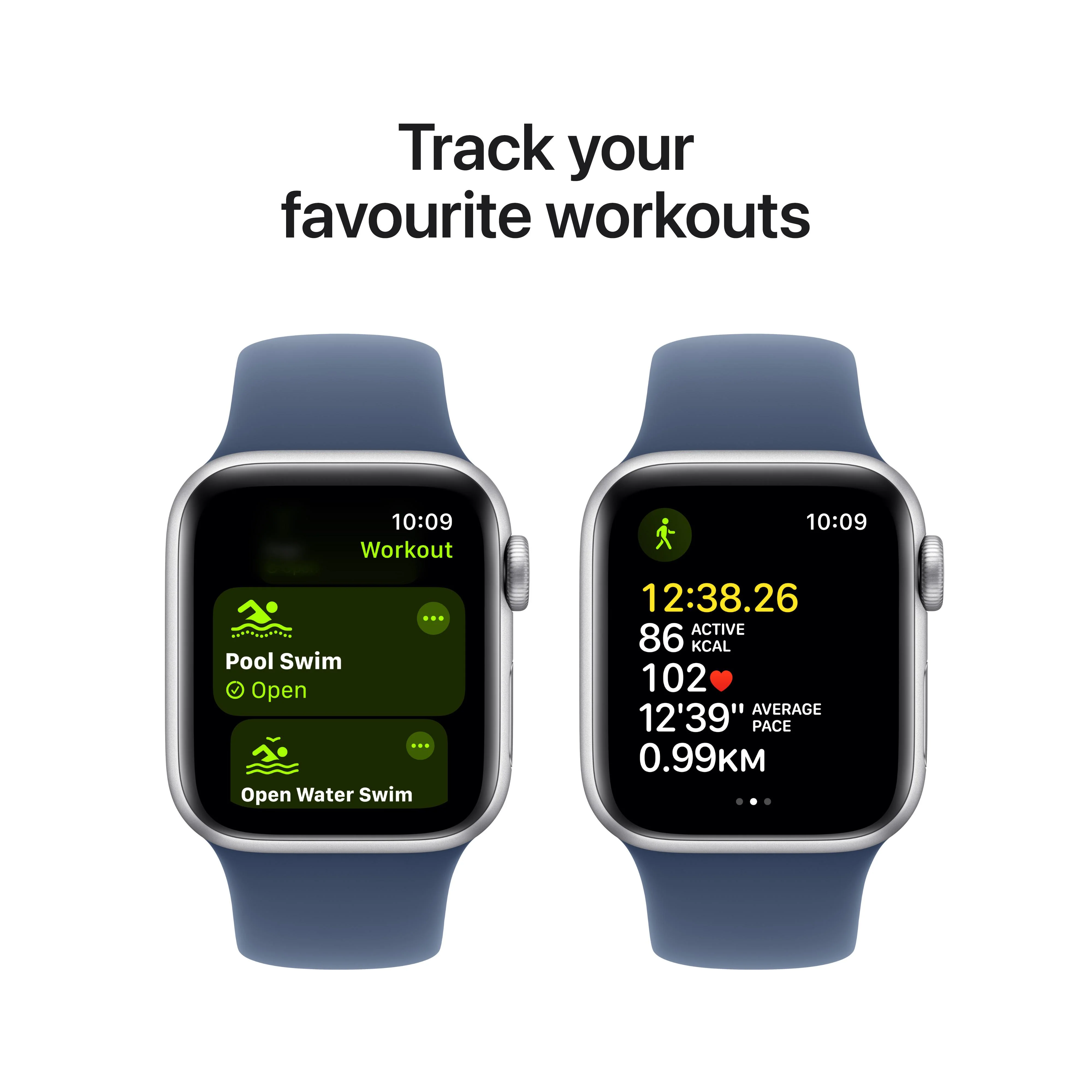 Apple Watch SE GPS + Cellular 40mm Silver Aluminium Case with Denim Sport Band - M/L - Image 6