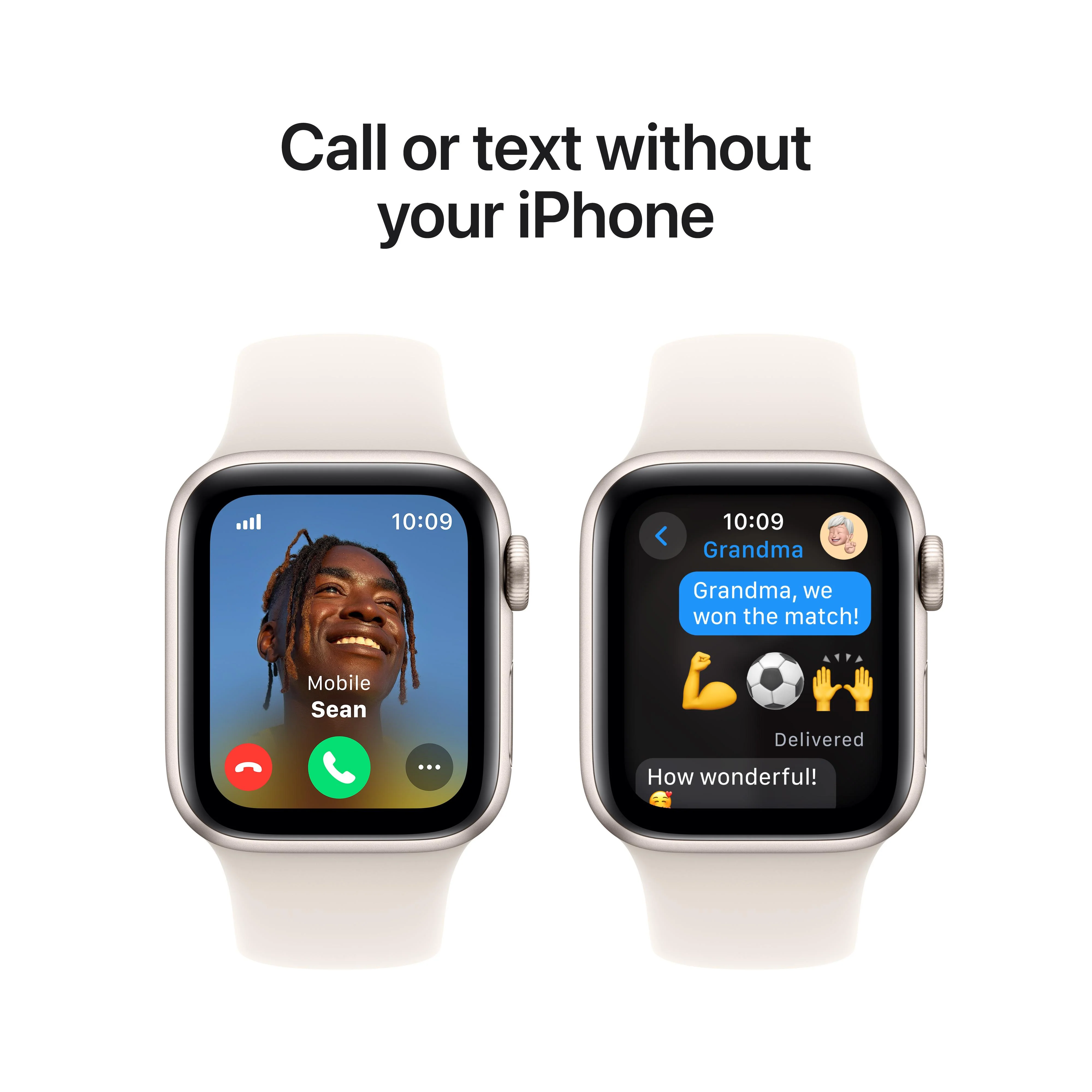Apple Watch SE GPS + Cellular 40mm Starlight Aluminium Case with Starlight Sport Band - S/M - Image 4