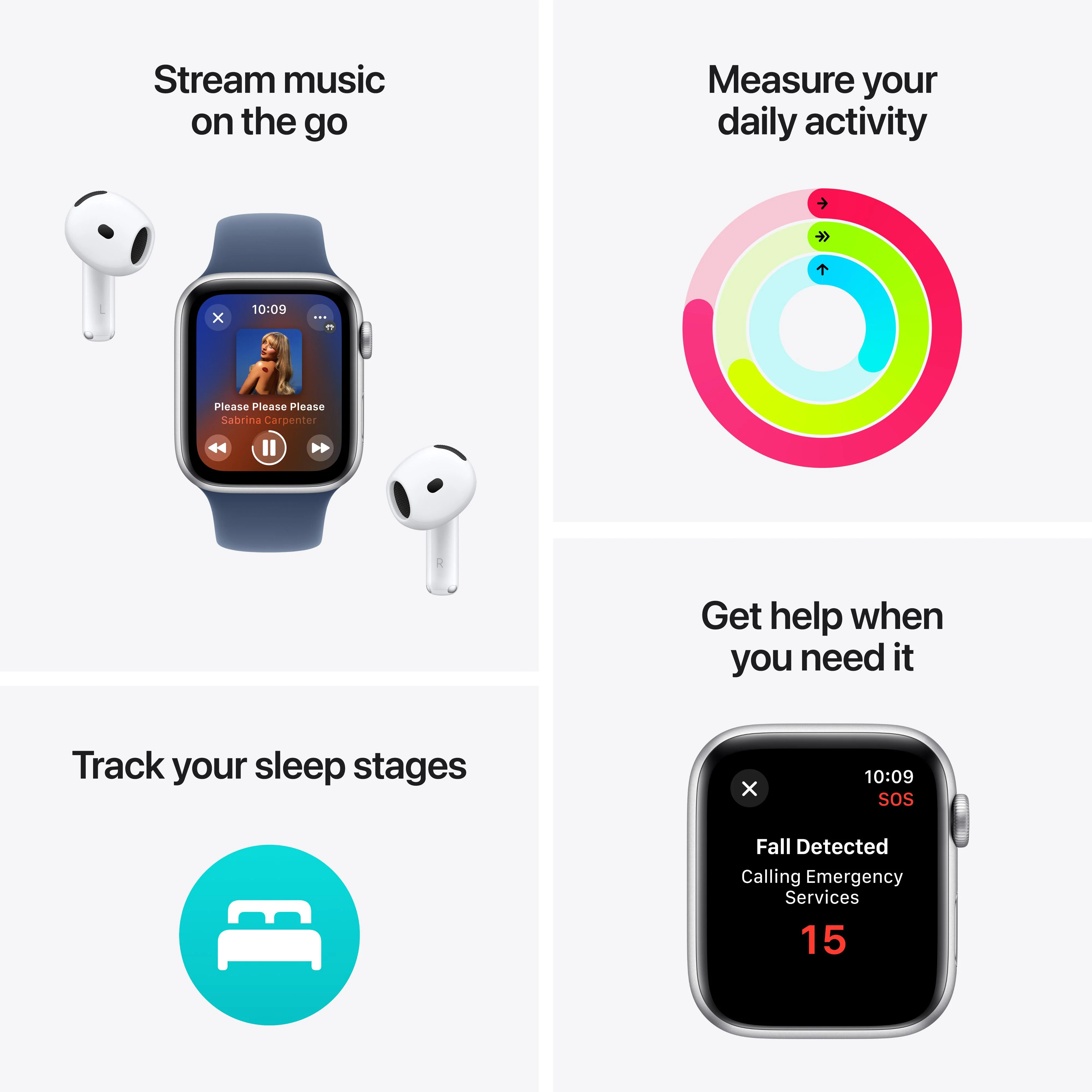 Apple Watch SE GPS + Cellular 44mm Midnight Aluminium Case with Midnight Sport Band - M/L - Image 3