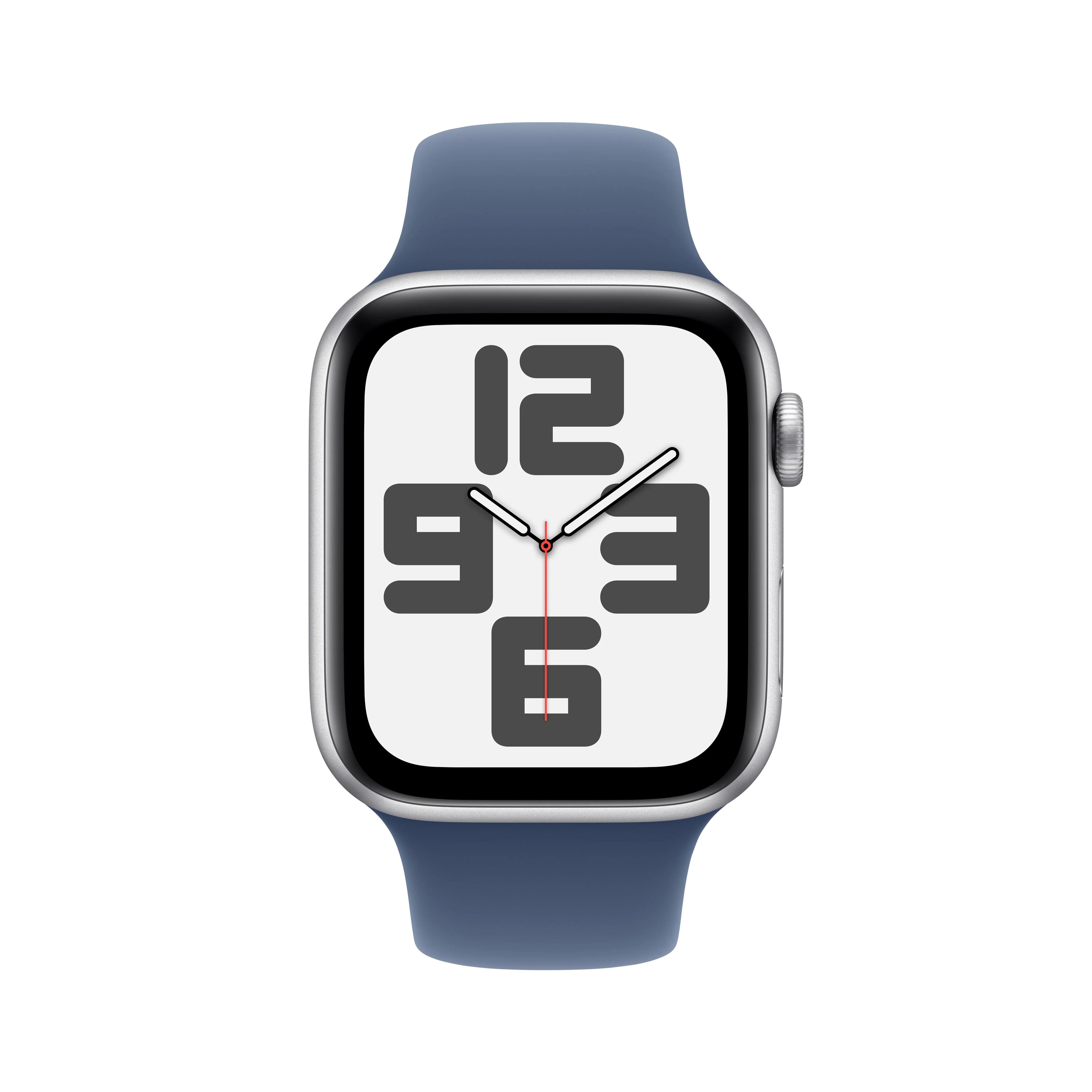 Apple Watch SE GPS + Cellular 44mm Silver Aluminium Case with Denim Sport Band - M/L - Image 2