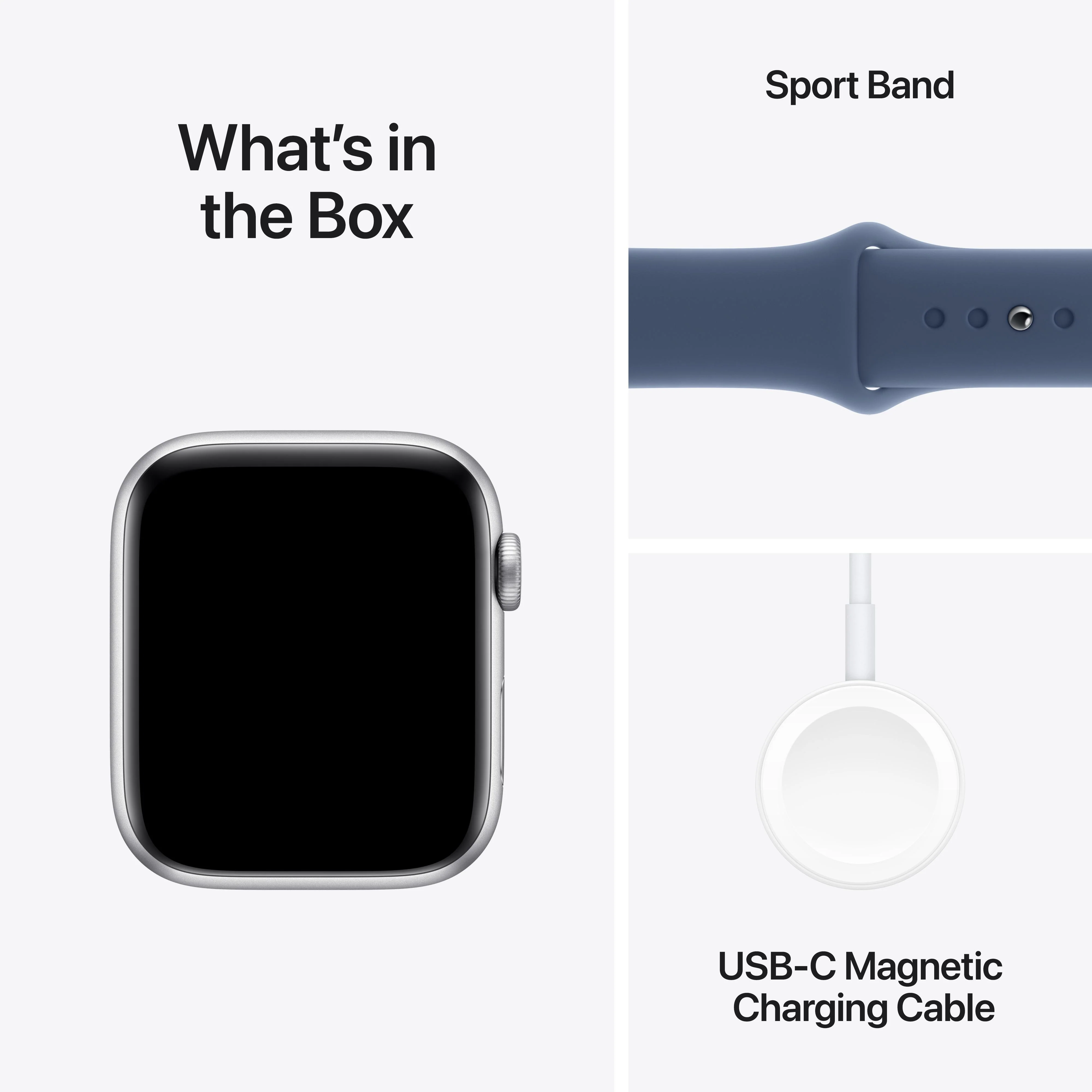 Apple Watch SE GPS + Cellular 44mm Silver Aluminium Case with Denim Sport Band - M/L - Image 7