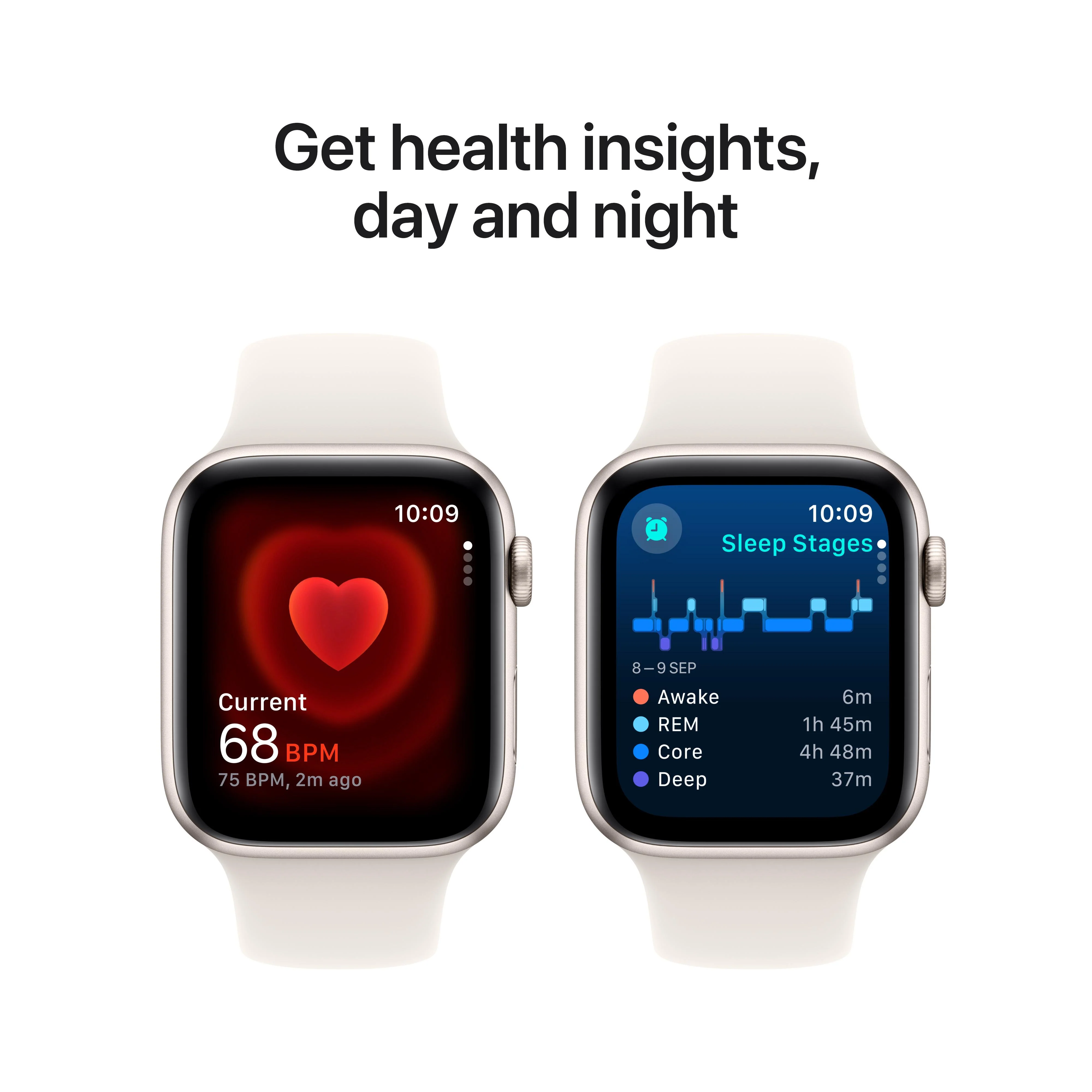 Apple Watch SE GPS + Cellular 44mm Starlight Aluminium Case with Starlight Sport Band - S/M - Image 5