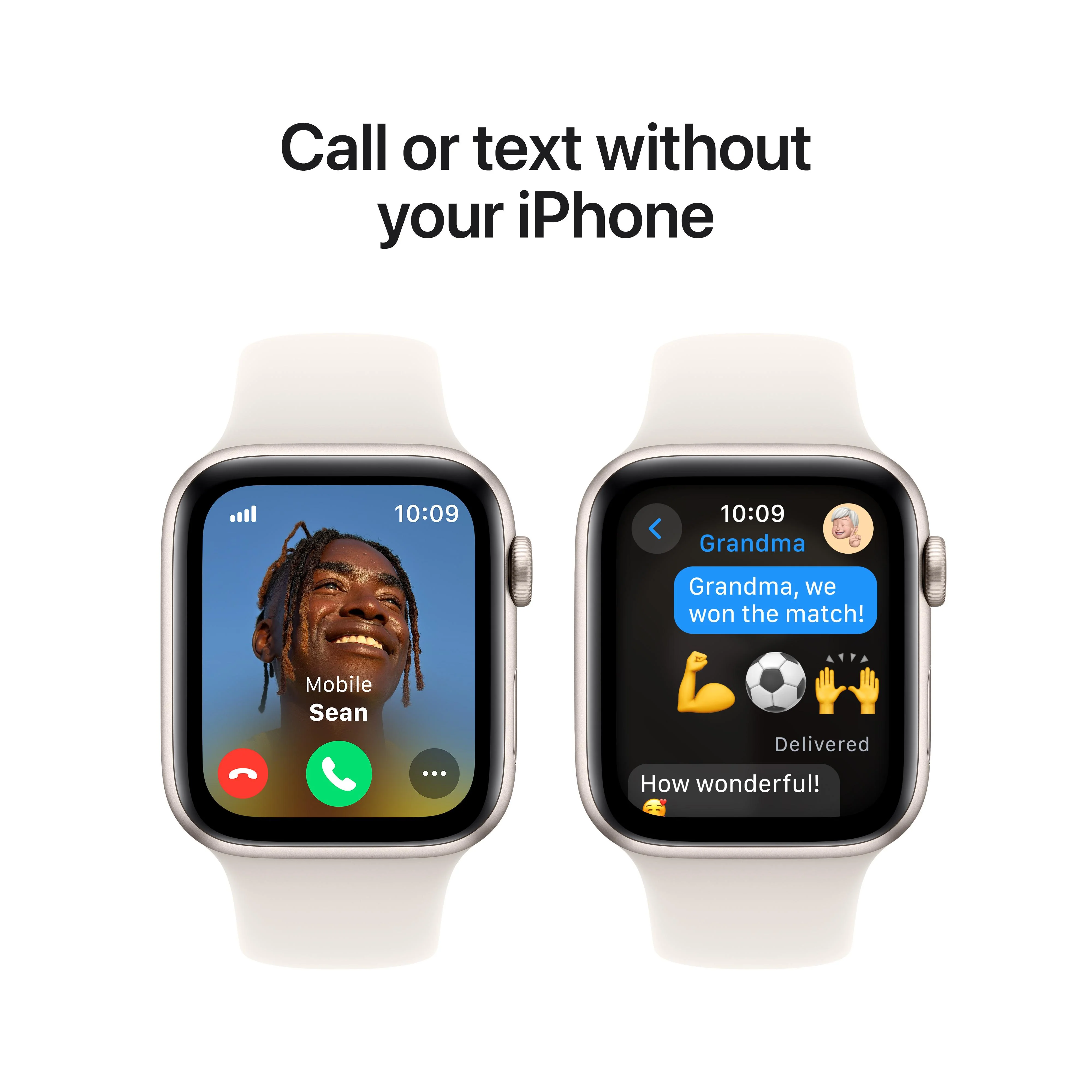 Apple Watch SE GPS + Cellular 44mm Starlight Aluminium Case with Starlight Sport Band - M/L - Image 4