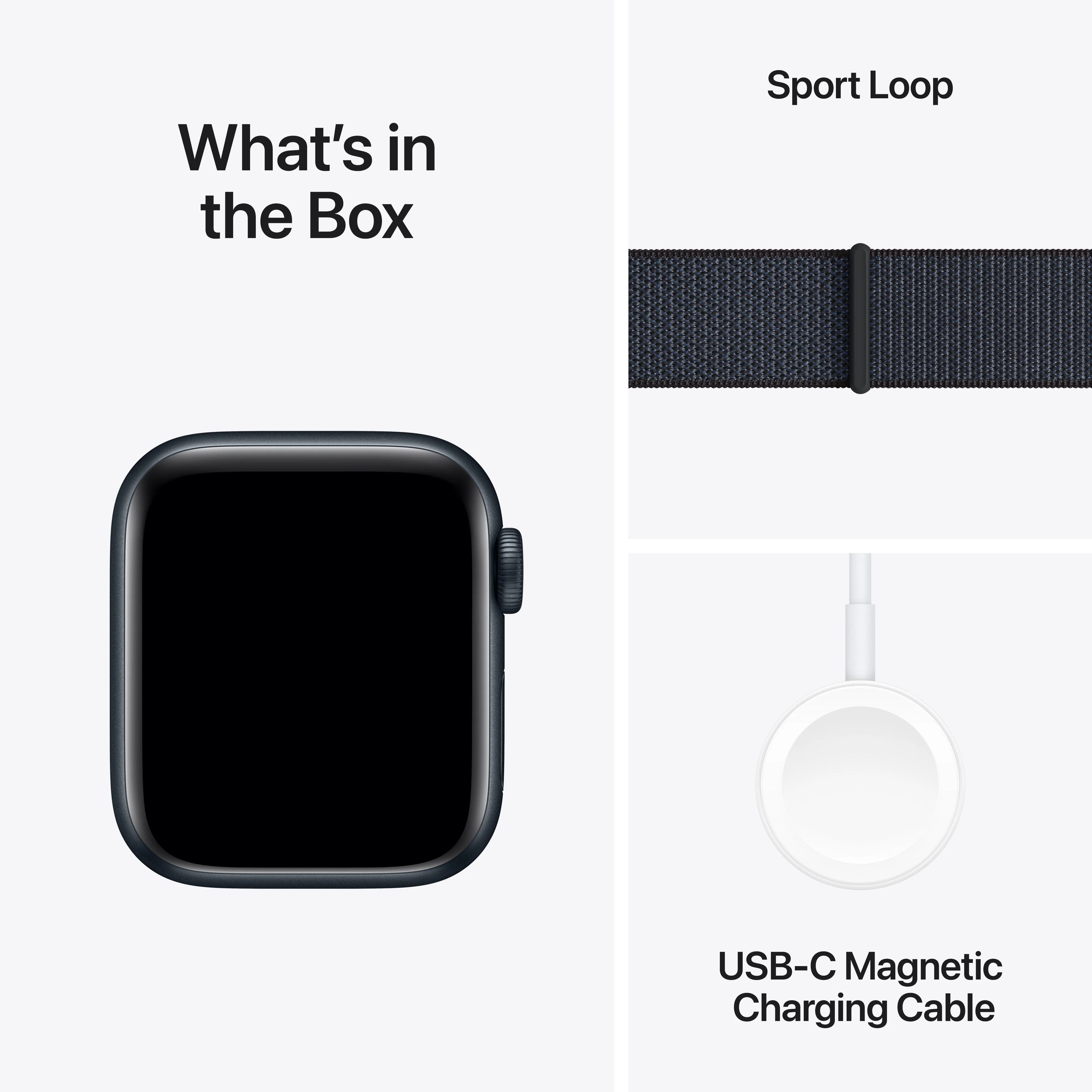 Apple Watch SE GPS 40mm Midnight Aluminium Case with Ink Sport Loop - Image 7