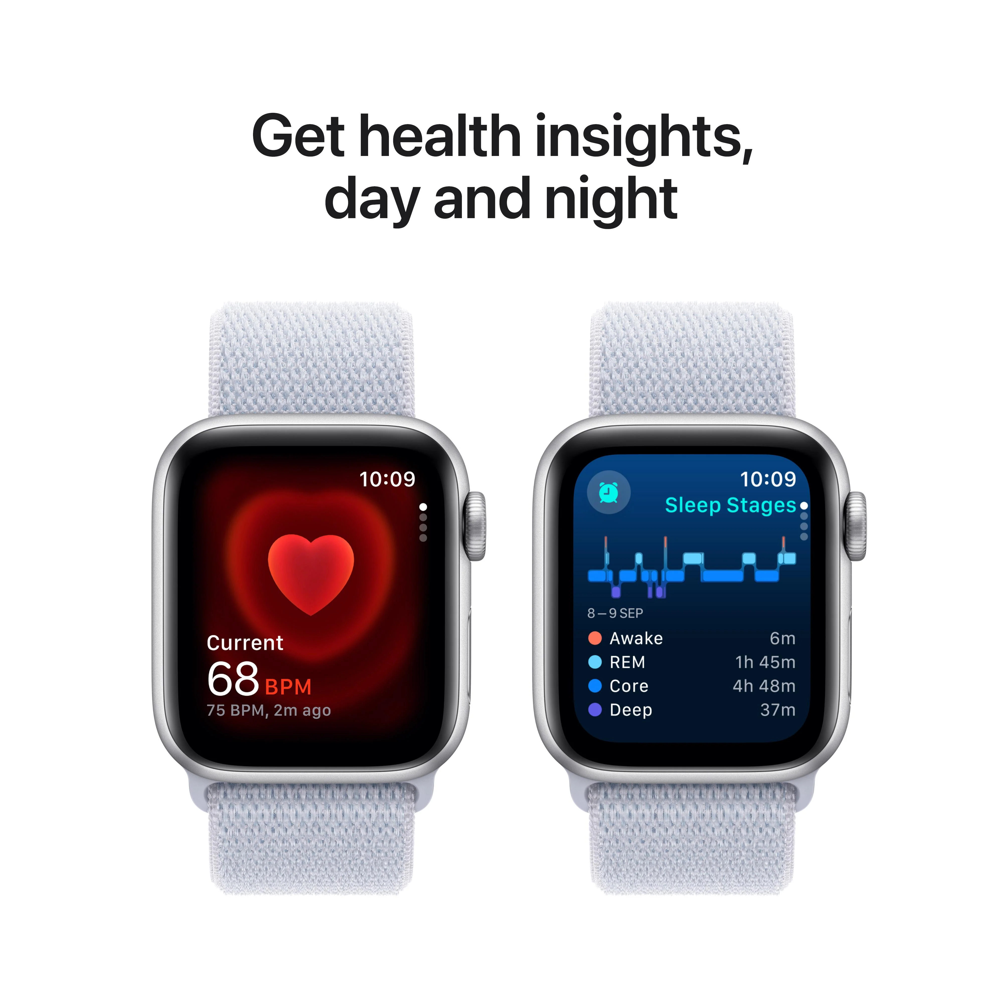 Apple Watch SE GPS 40mm Silver Aluminium Case with Blue Cloud Sport Loop - One Size - Image 5
