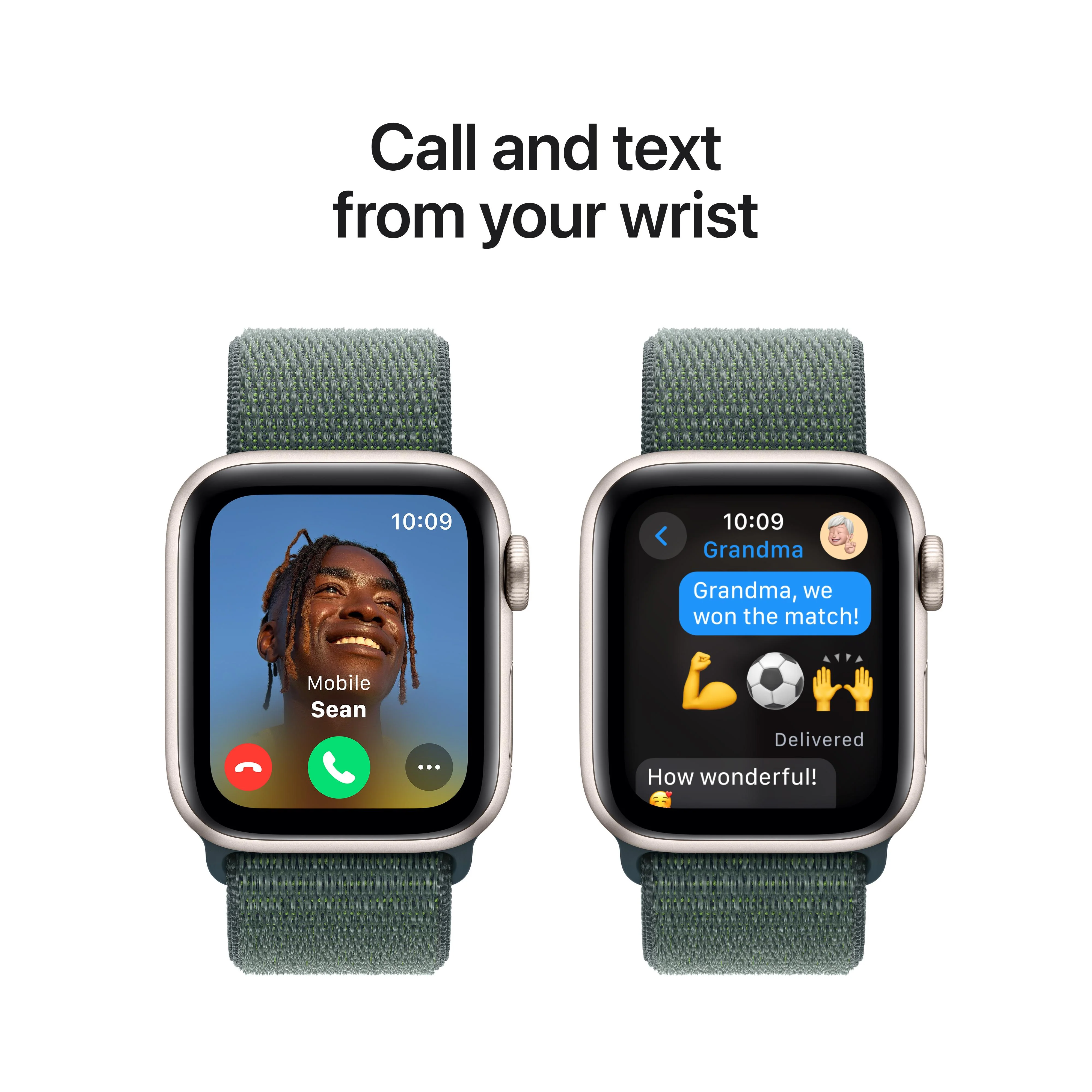 Apple Watch SE GPS 40mm Starlight Aluminium Case with Lake Green Sport Loop - Image 4