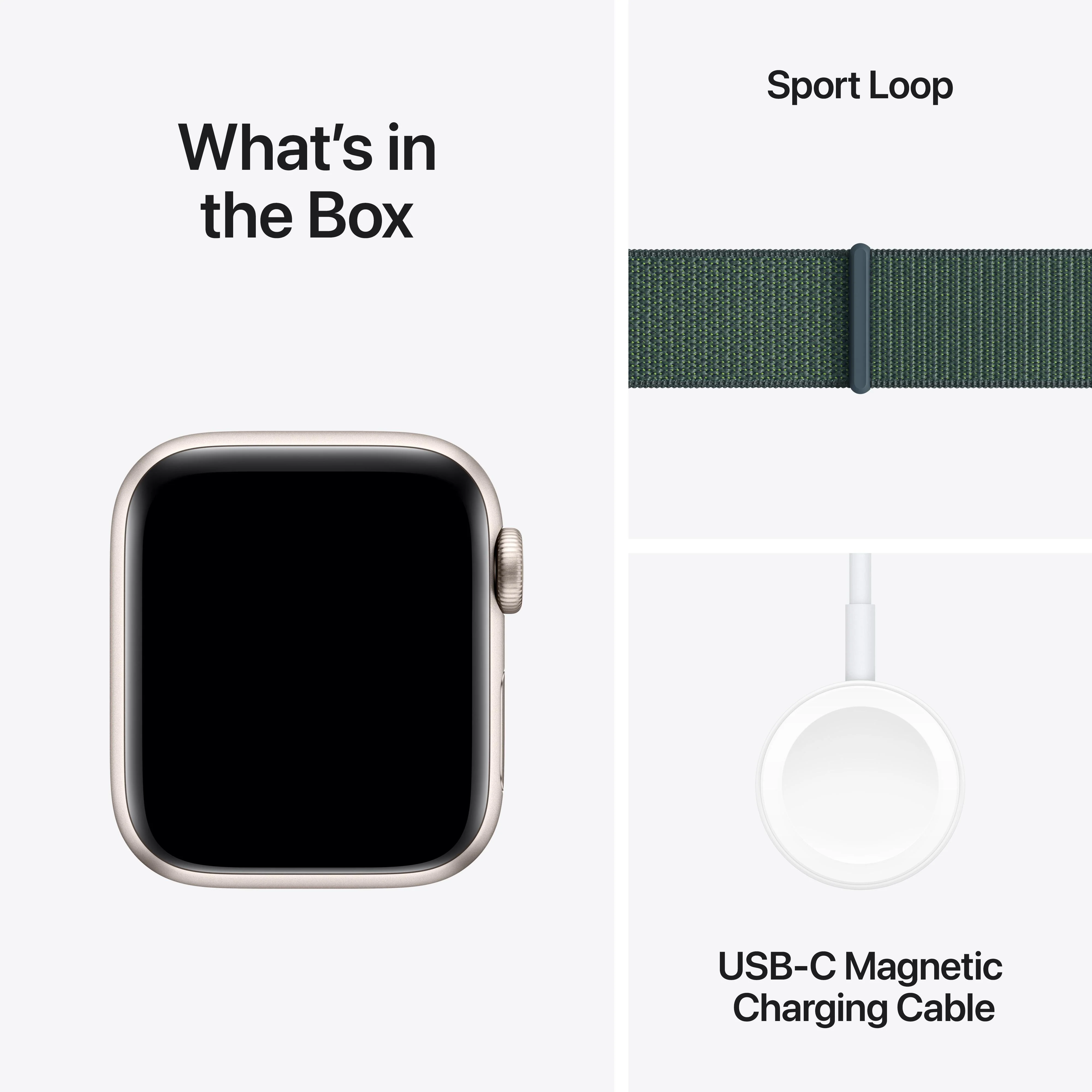 Apple Watch SE GPS 40mm Starlight Aluminium Case with Lake Green Sport Loop - Image 7