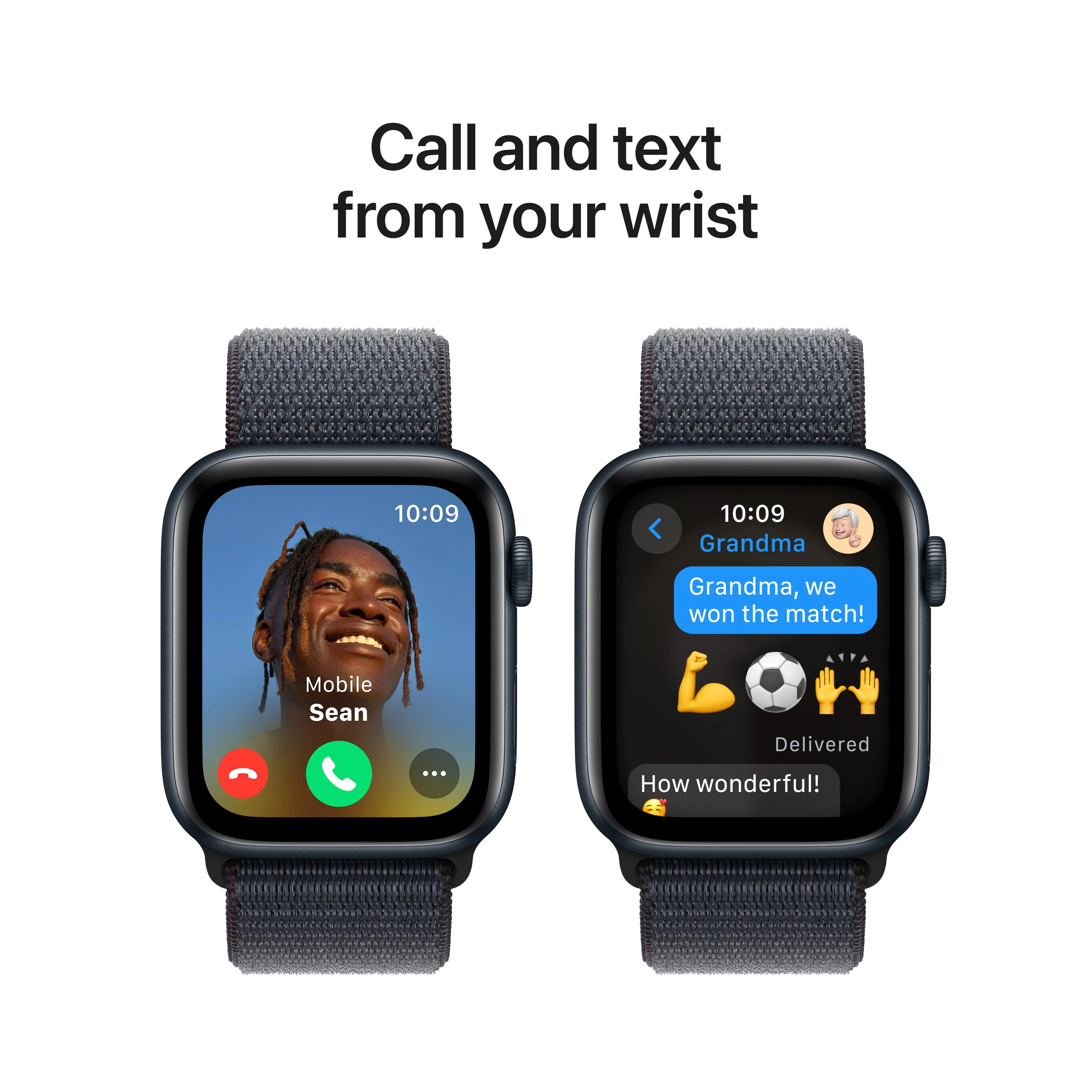 Apple Watch SE GPS 44mm Midnight Aluminium Case with Ink Sport Loop - Image 4