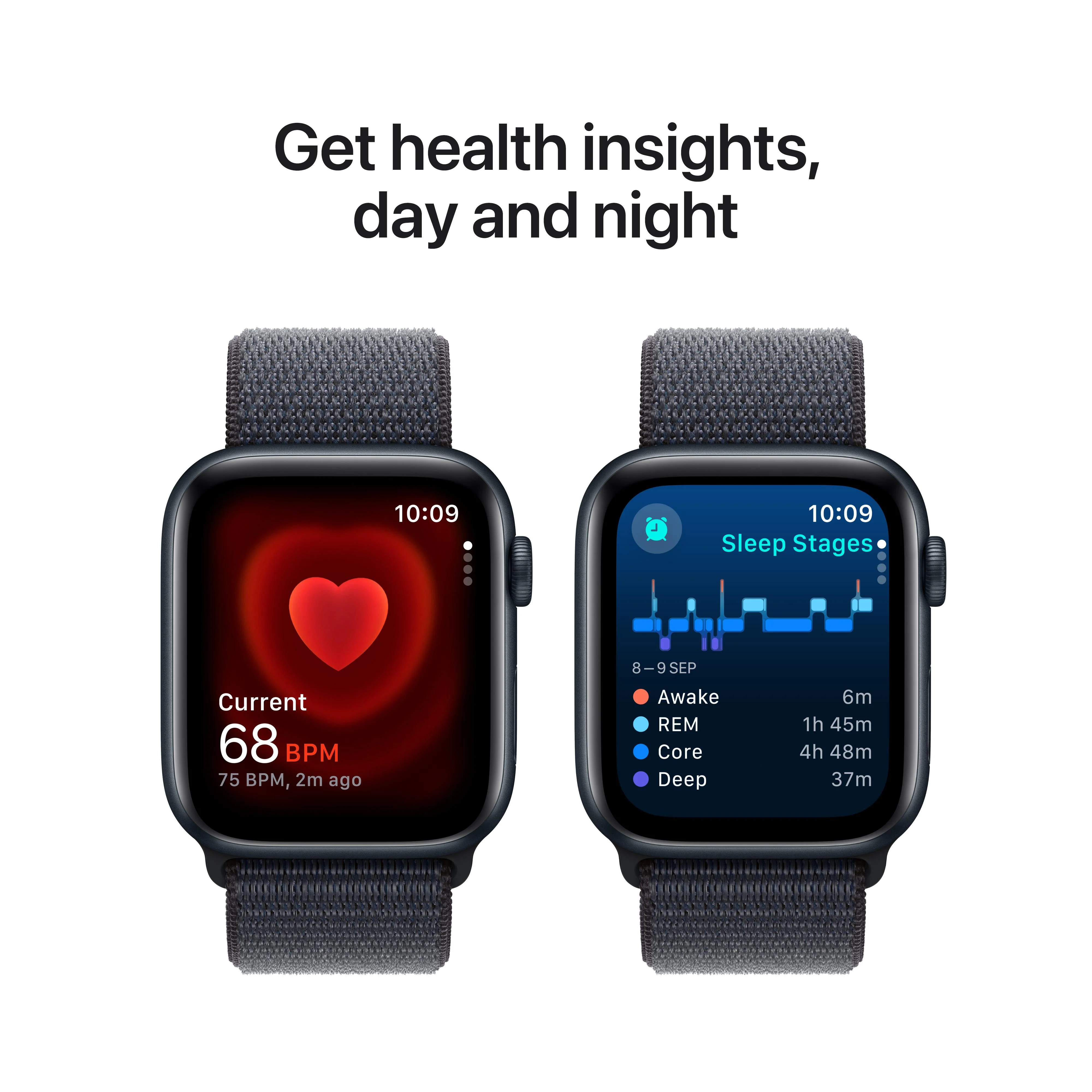 Apple Watch SE GPS 44mm Midnight Aluminium Case with Ink Sport Loop - Image 5