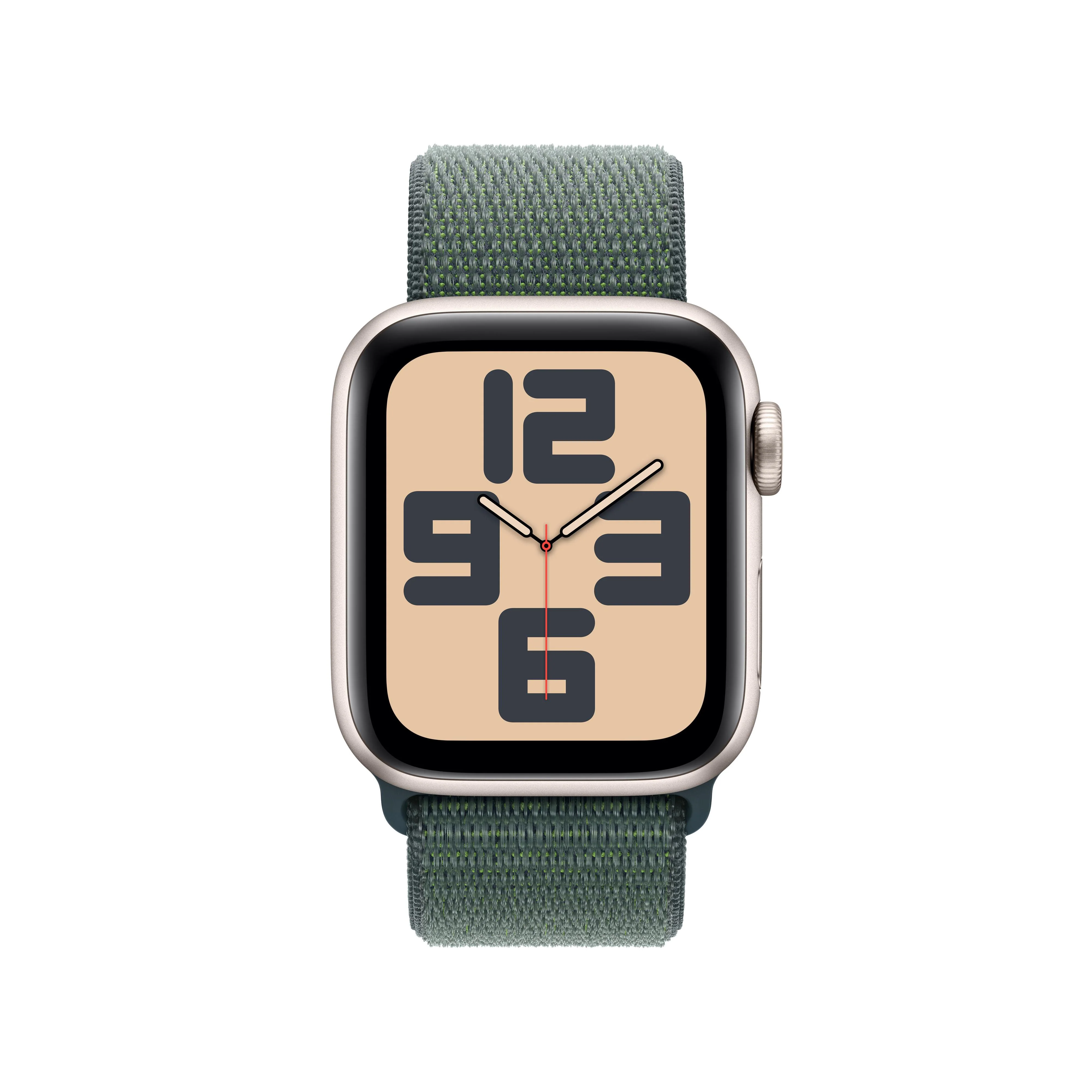 Apple Watch SE GPS + Cellular 40mm Starlight Aluminium Case with Lake Green Sport Loop - Image 2