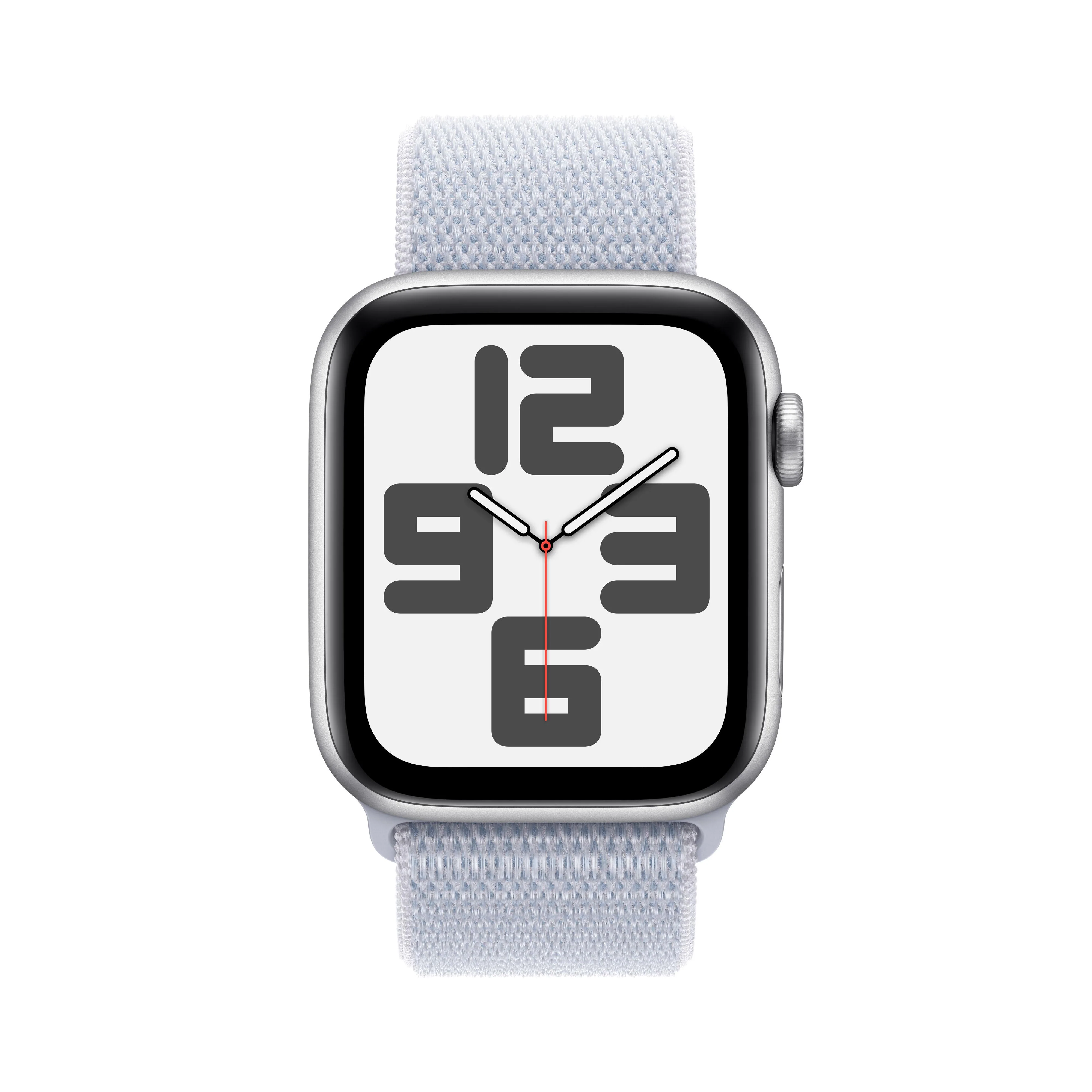 Apple Watch SE GPS + Cellular 44mm Silver Aluminium Case with Blue Cloud Sport Loop - Image 2