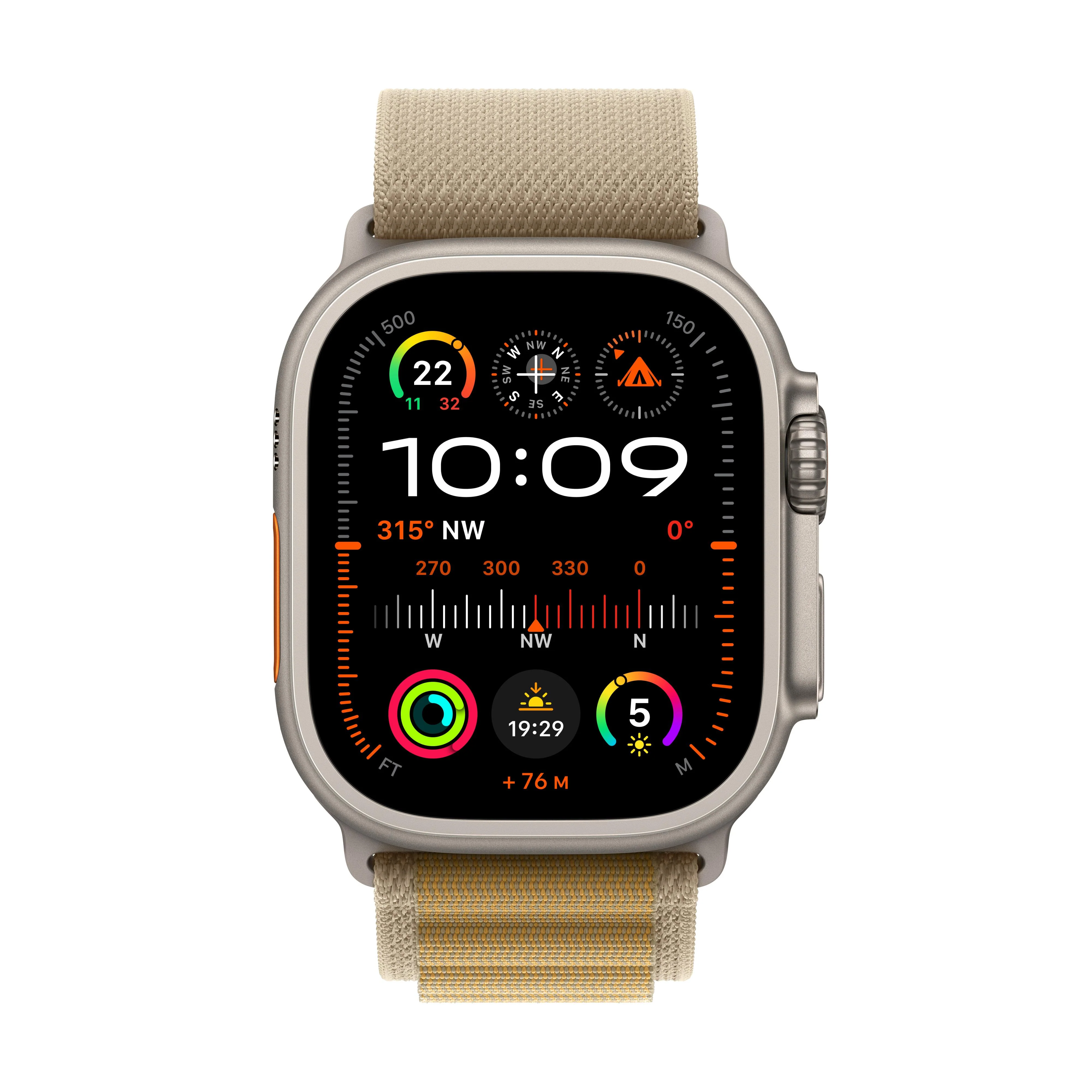 Apple Watch Ultra 2 GPS + Cellular 49mm Natural Titanium Case with Tan Alpine Loop - S - Image 2