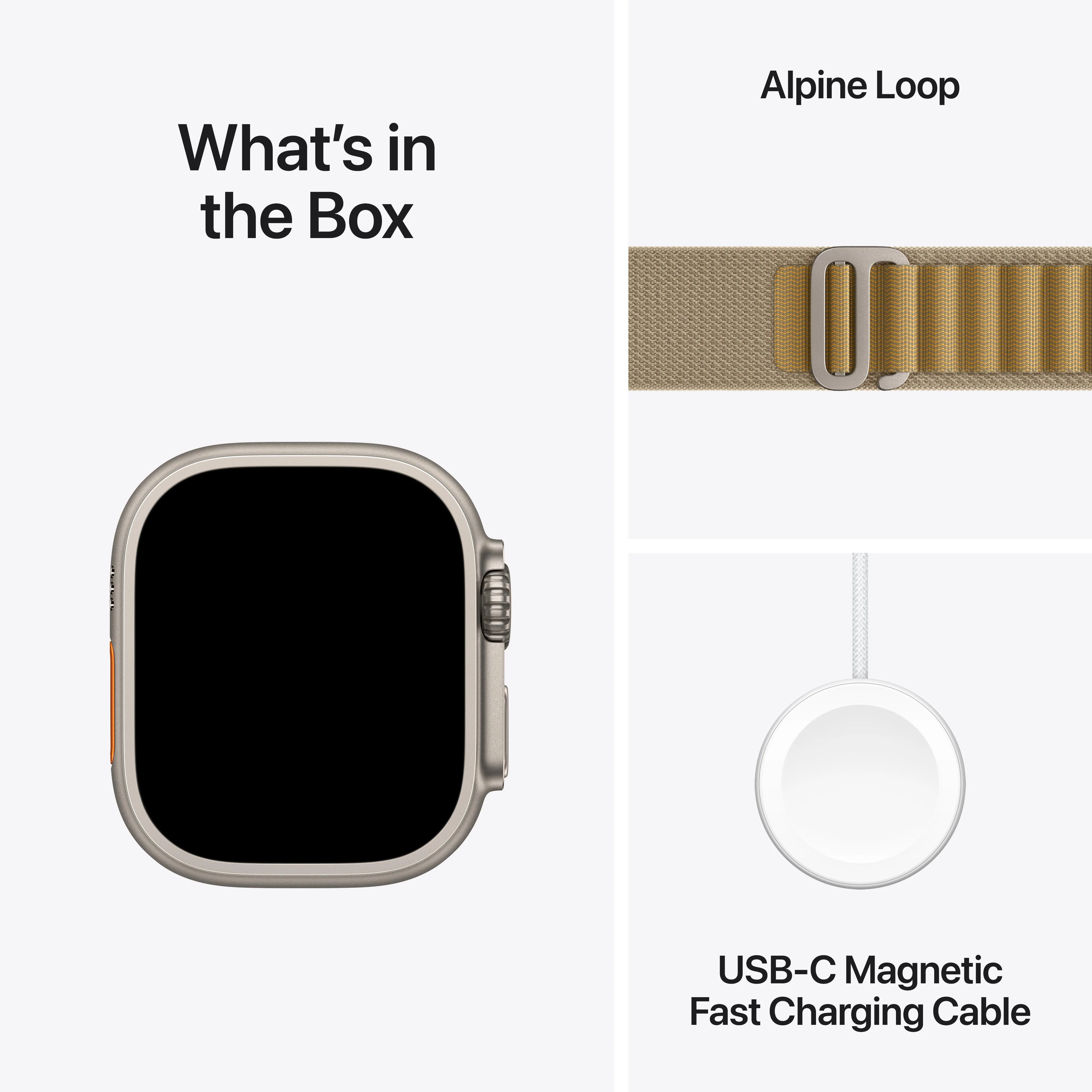 Apple Watch Ultra 2 GPS + Cellular 49mm Natural Titanium Case with Tan Alpine Loop - M - Image 9