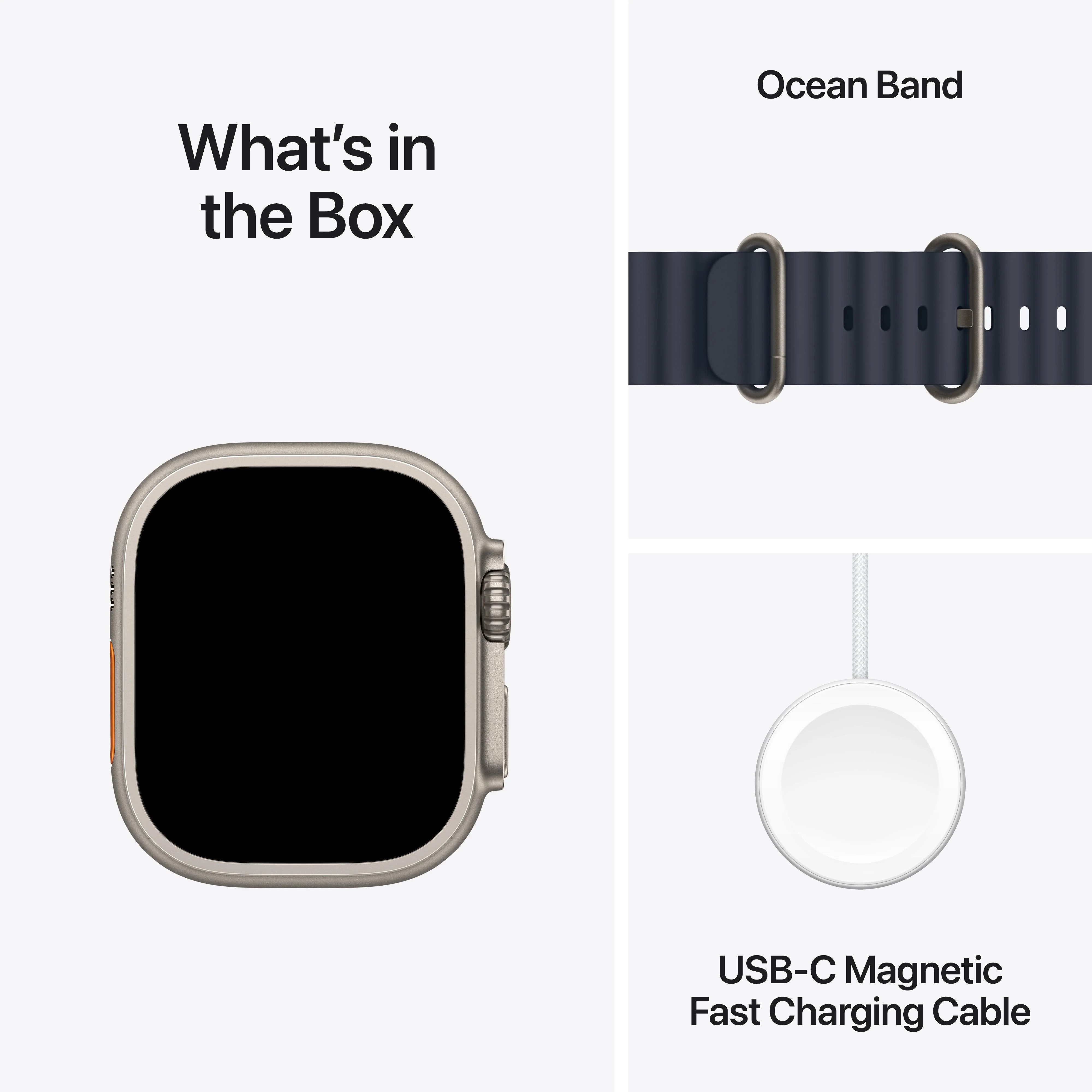 Apple Watch Ultra 2 GPS + Cellular 49mm Natural Titanium Case with Navy Ocean Band - Image 9