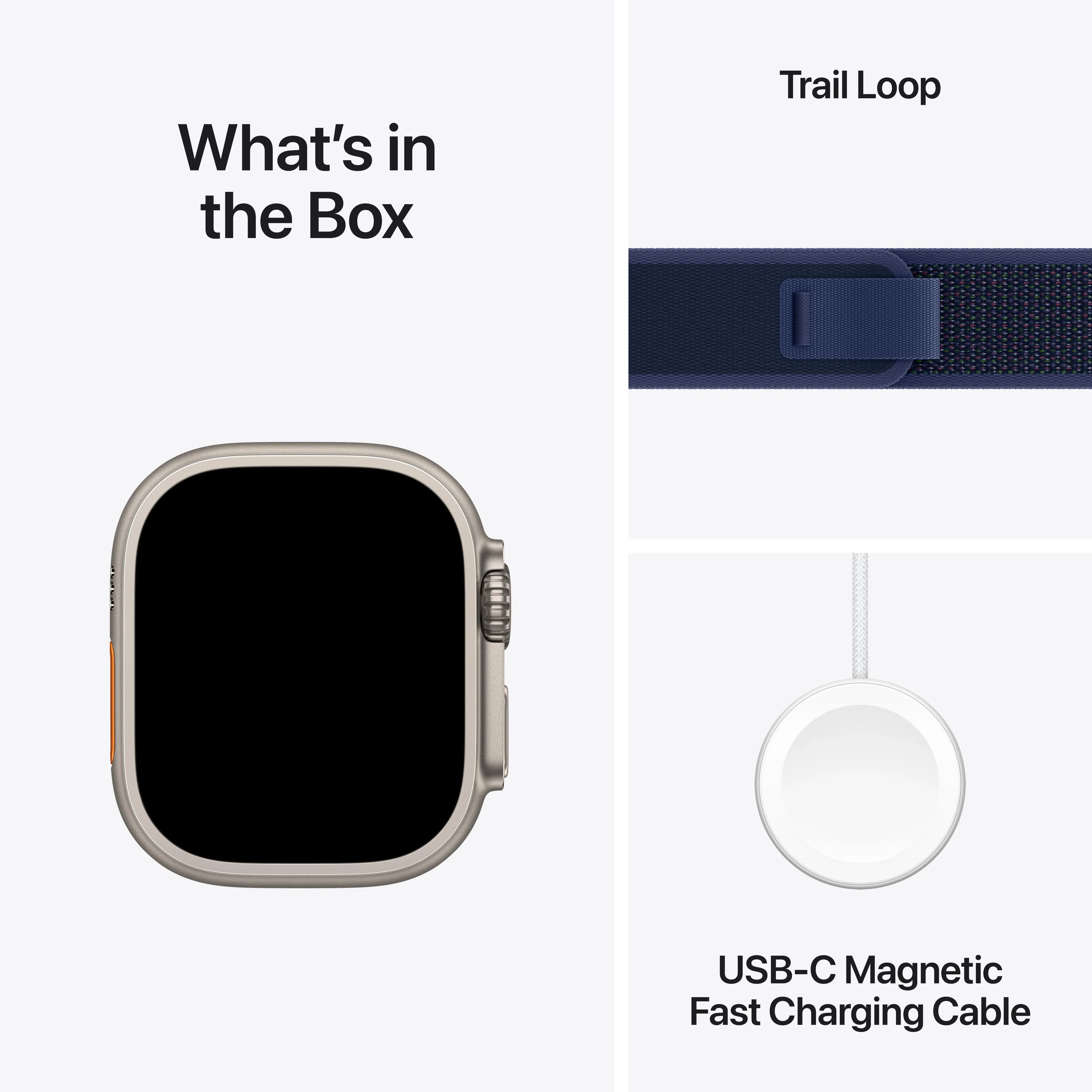 Apple Watch Ultra 2 GPS + Cellular 49mm Natural Titanium Case with Blue Trail Loop - S/M - Image 9