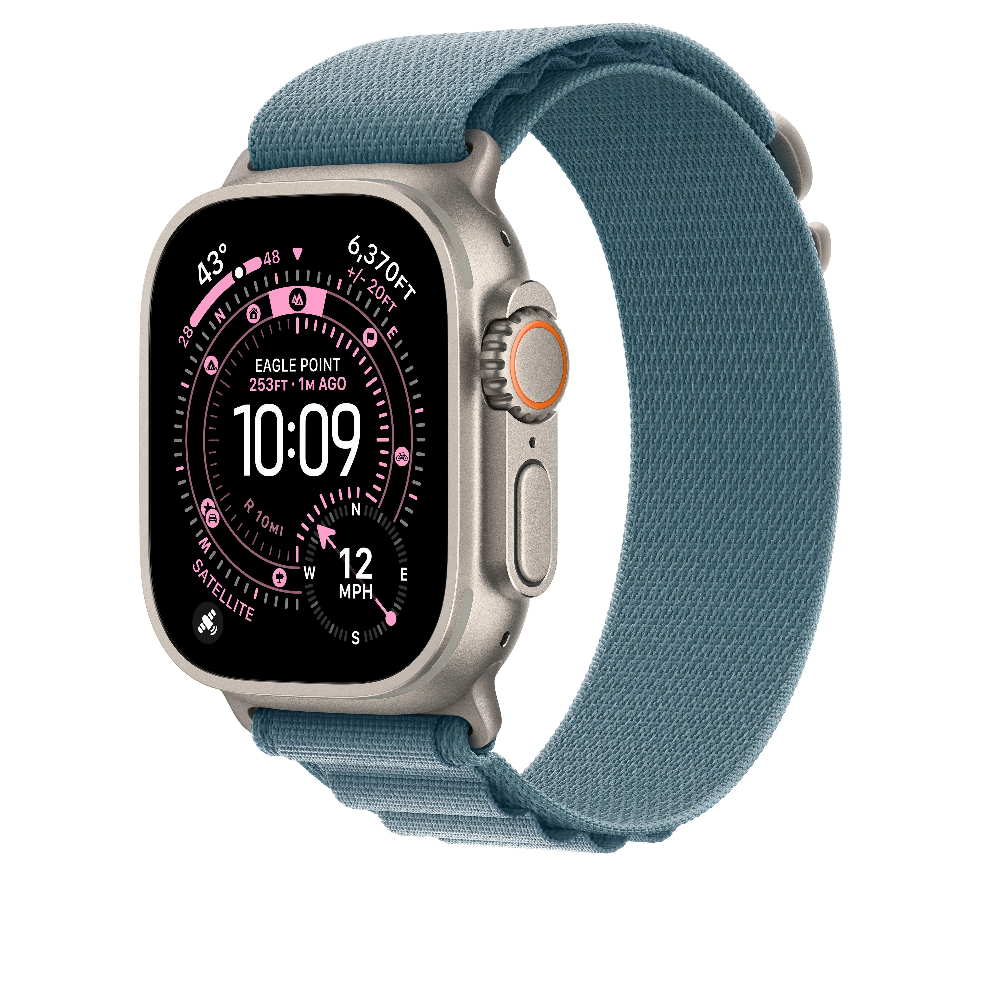 49mm Light Blue Alpine Loop - Large - Natural Titanium Finish - Image 2