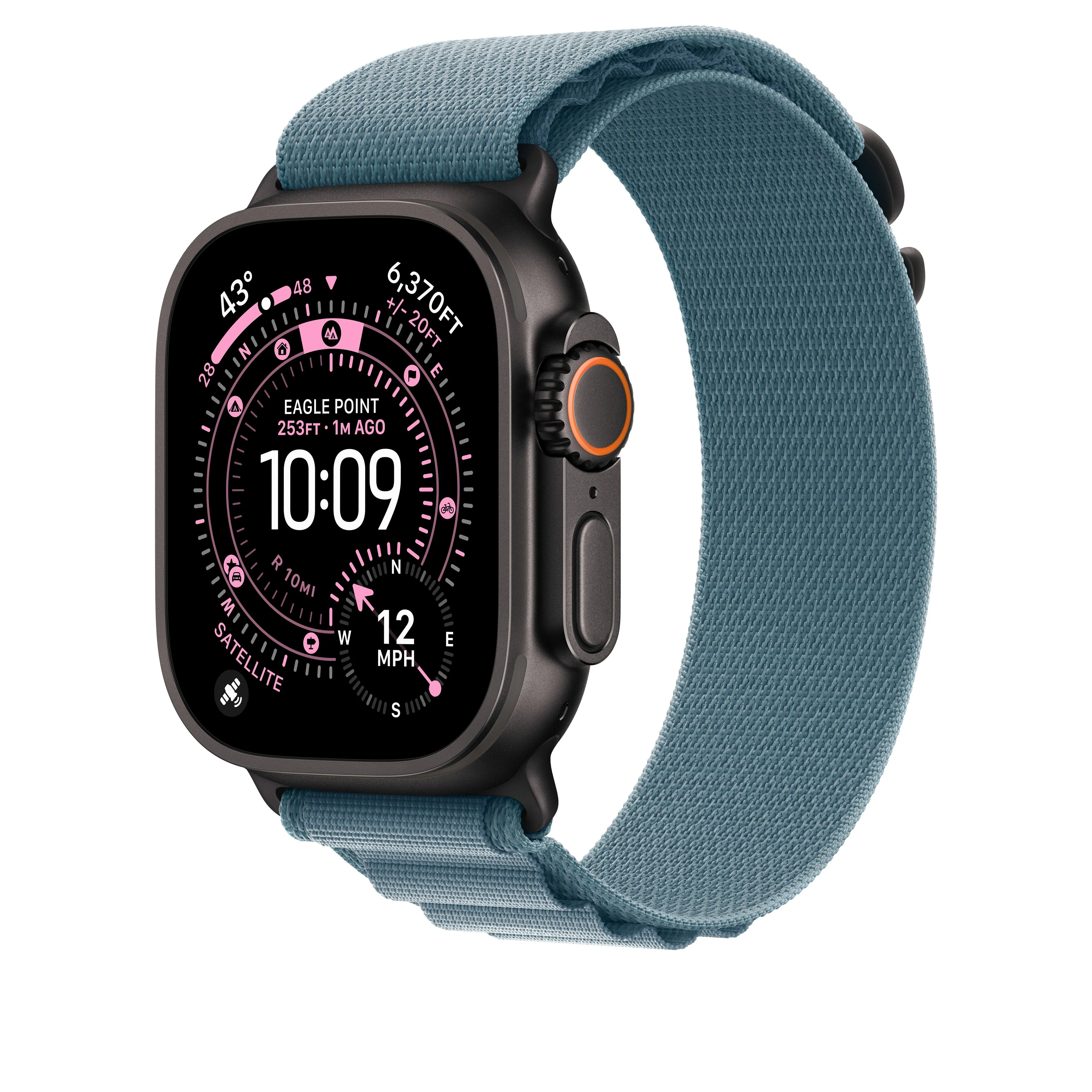 49mm Light Blue Alpine Loop - Large - Black Titanium Finish - Image 2