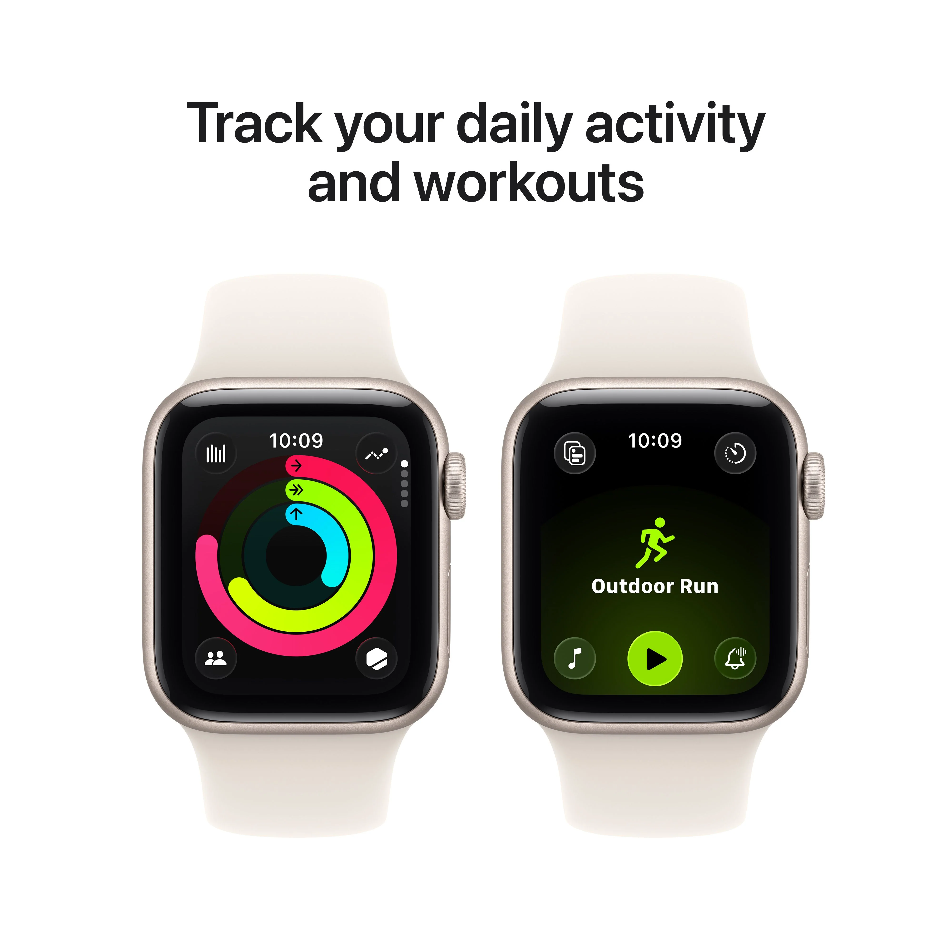 Apple Watch SE 3 GPS 40mm Starlight Aluminium Case with Starlight Sport Band - M/L - Image 6