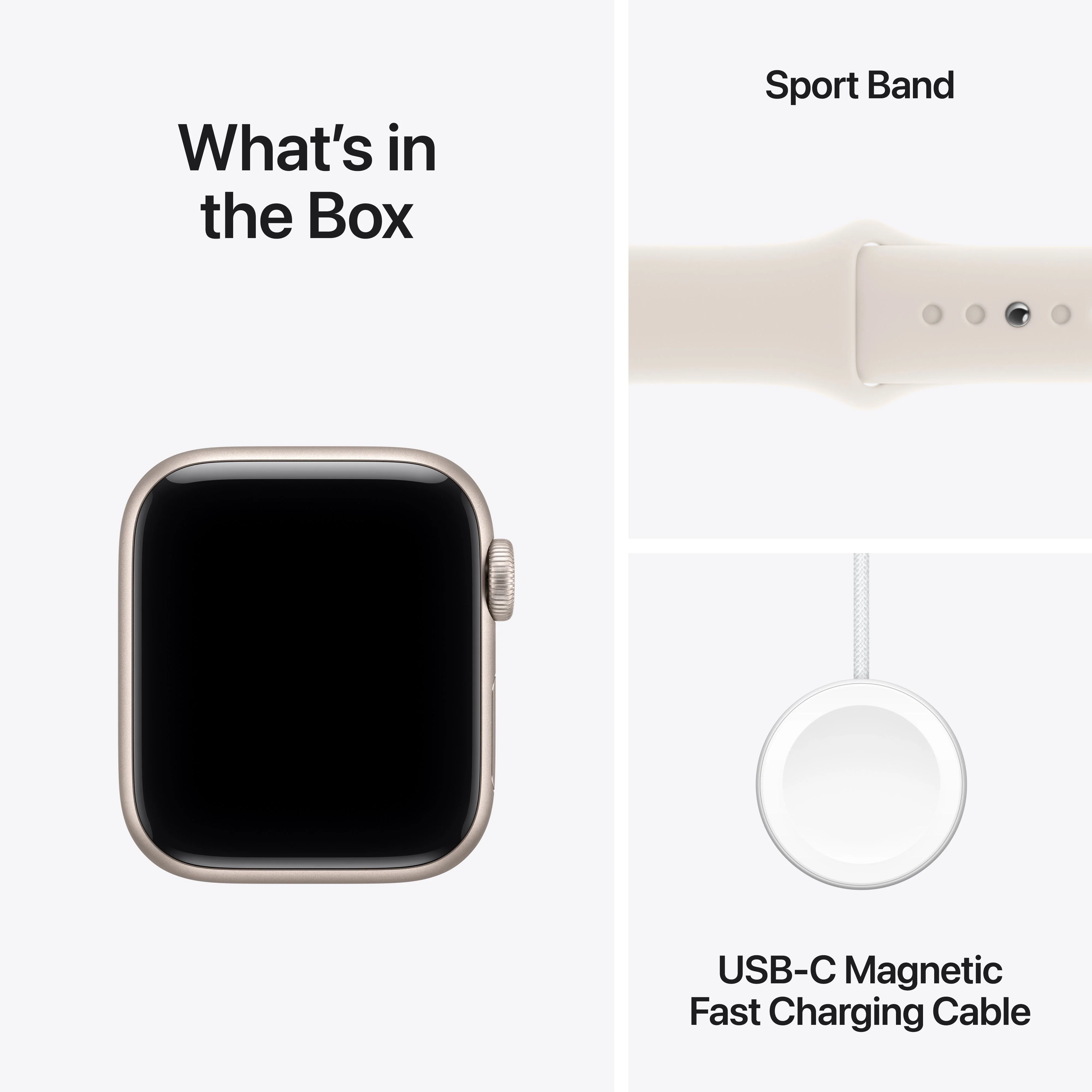 Apple Watch SE 3 GPS 40mm Starlight Aluminium Case with Starlight Sport Band - M/L - Image 8